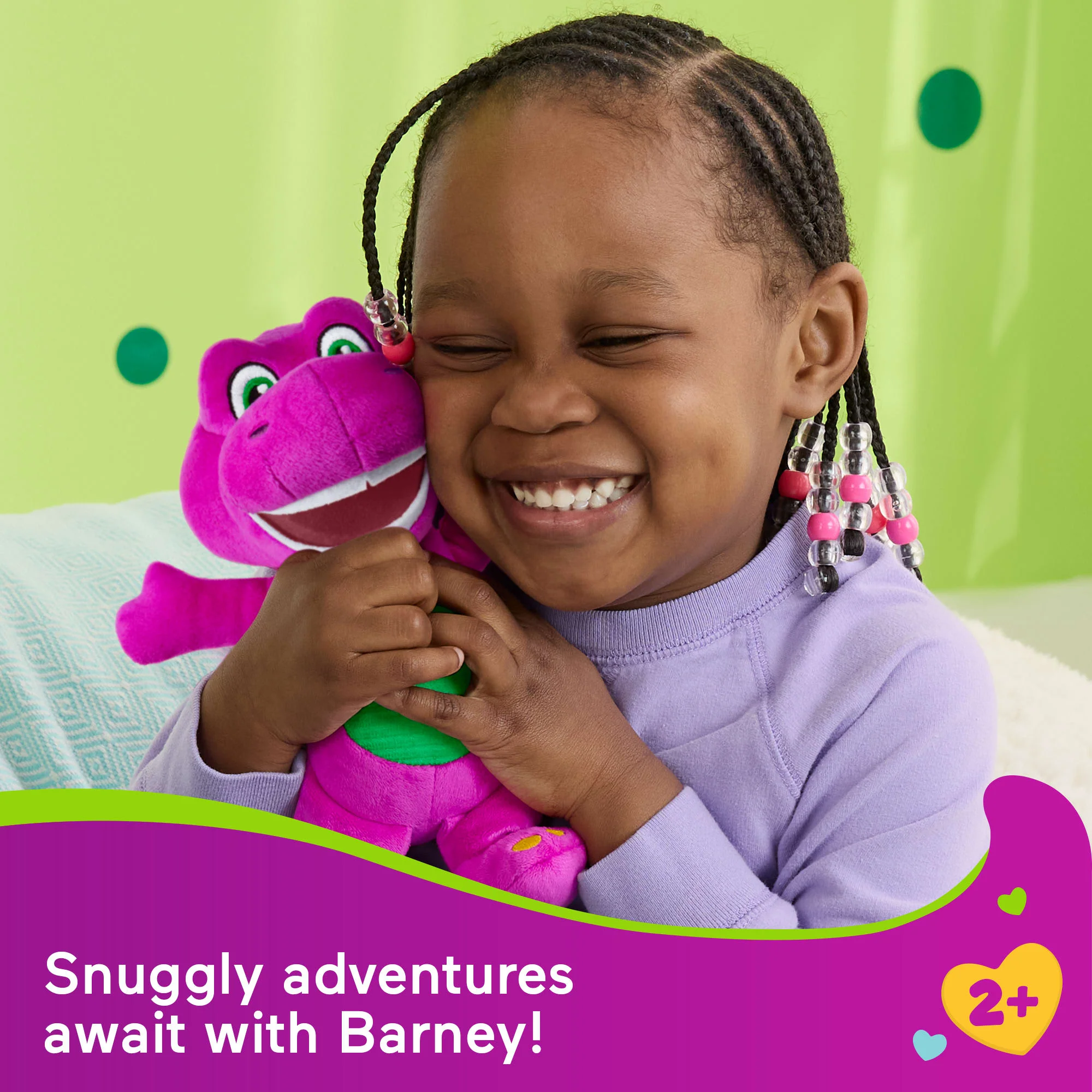Fisher-Price Barney's World 8-Inch Plush Barney Toy Dinosaur For Toddlers & Preschool Kids - Image 2