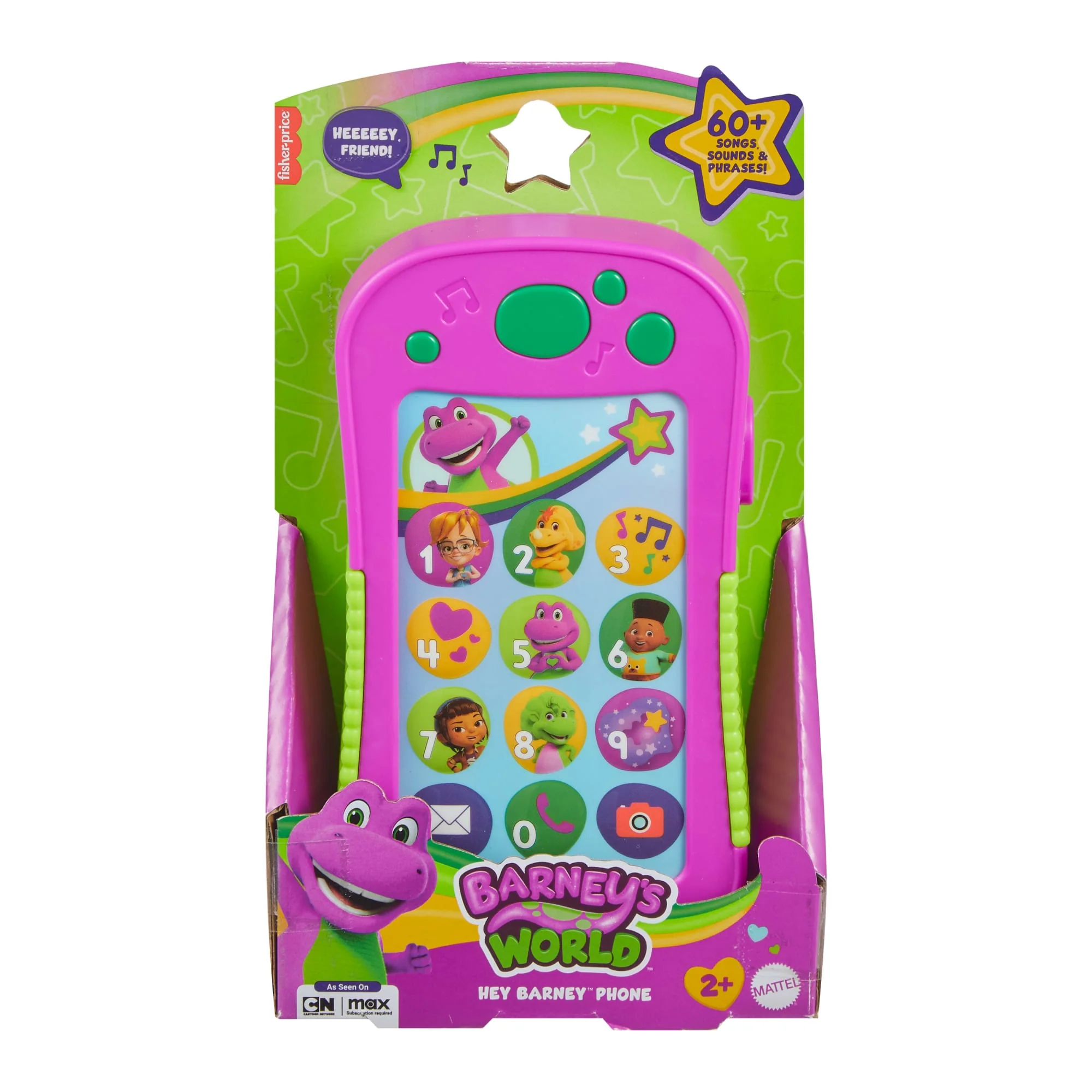Fisher-Price Barney's World Hey Barney Phone Musical Toddler Toy With Lights For Kids, Multilanguage Version - Image 6