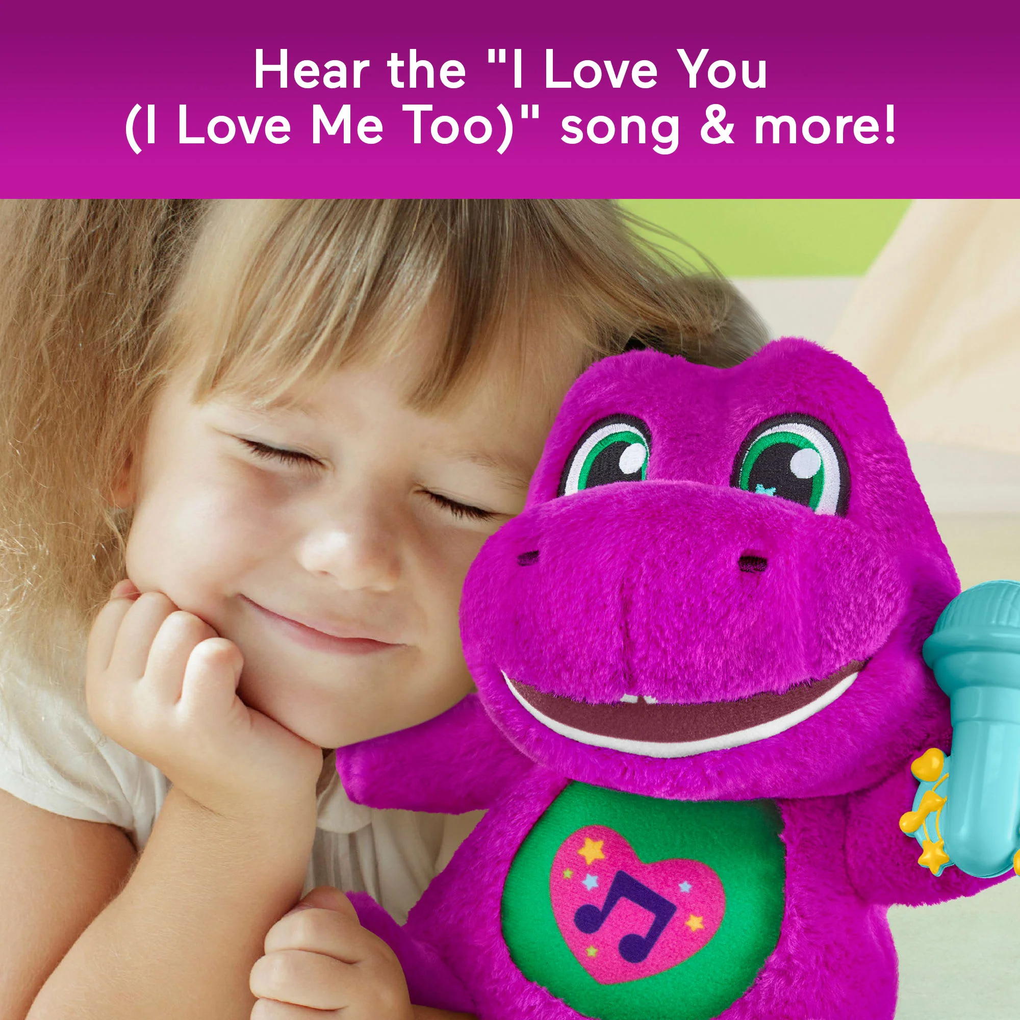 Fisher-Price Barney's World Sing Along Barney Plush, 10.5-Inch Figure, Songs, Sounds & Soft Texture - Image 4