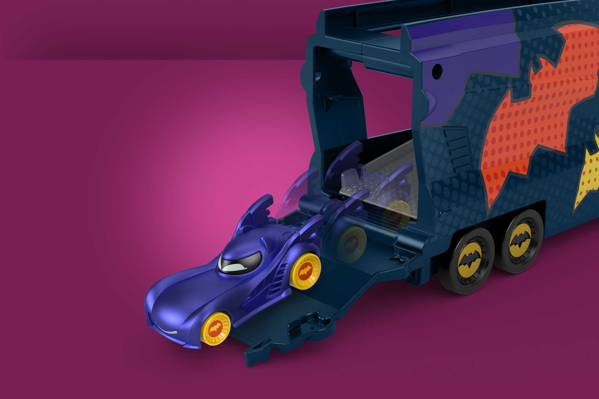 Fisher-Price DC Batwheels Bat-Autotreno Con Rampa E Deposito Per Veicoli - Image 3