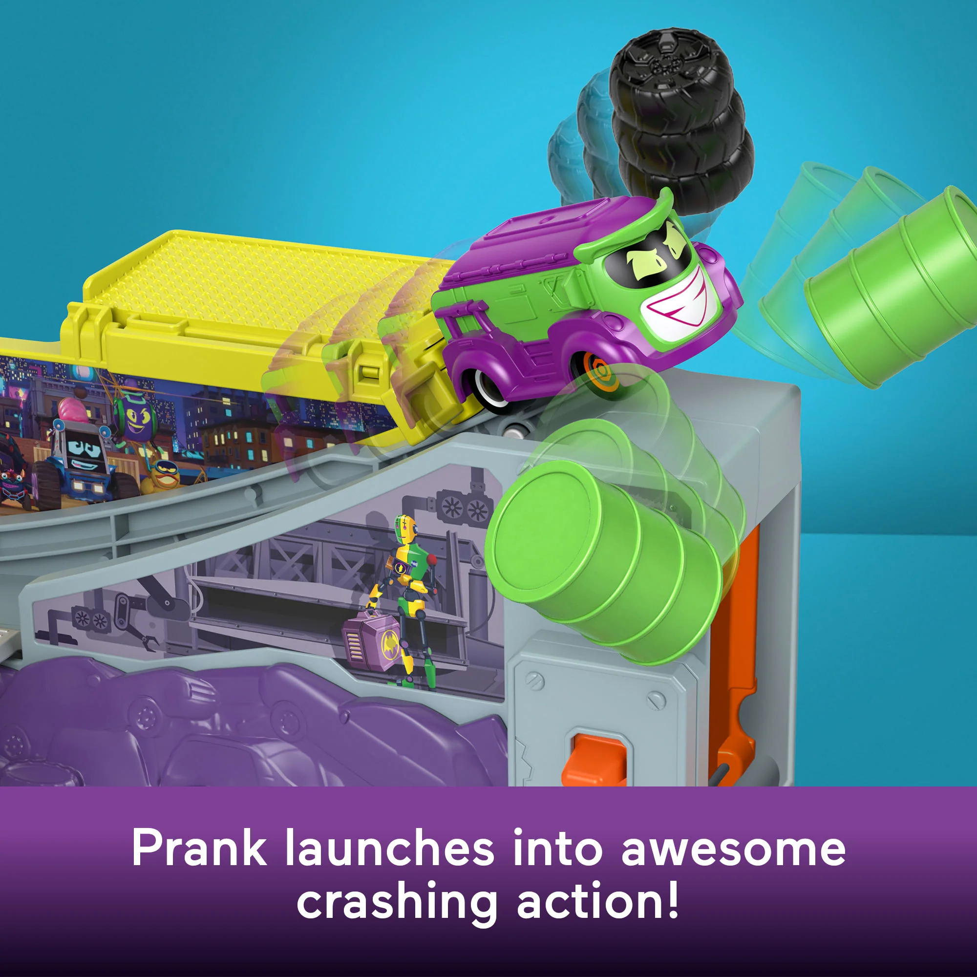 Fisher-Price Dc Batwheels Playset With Car Ramp And Launcher, Legion Of Zoom Launching Hq - Image 4