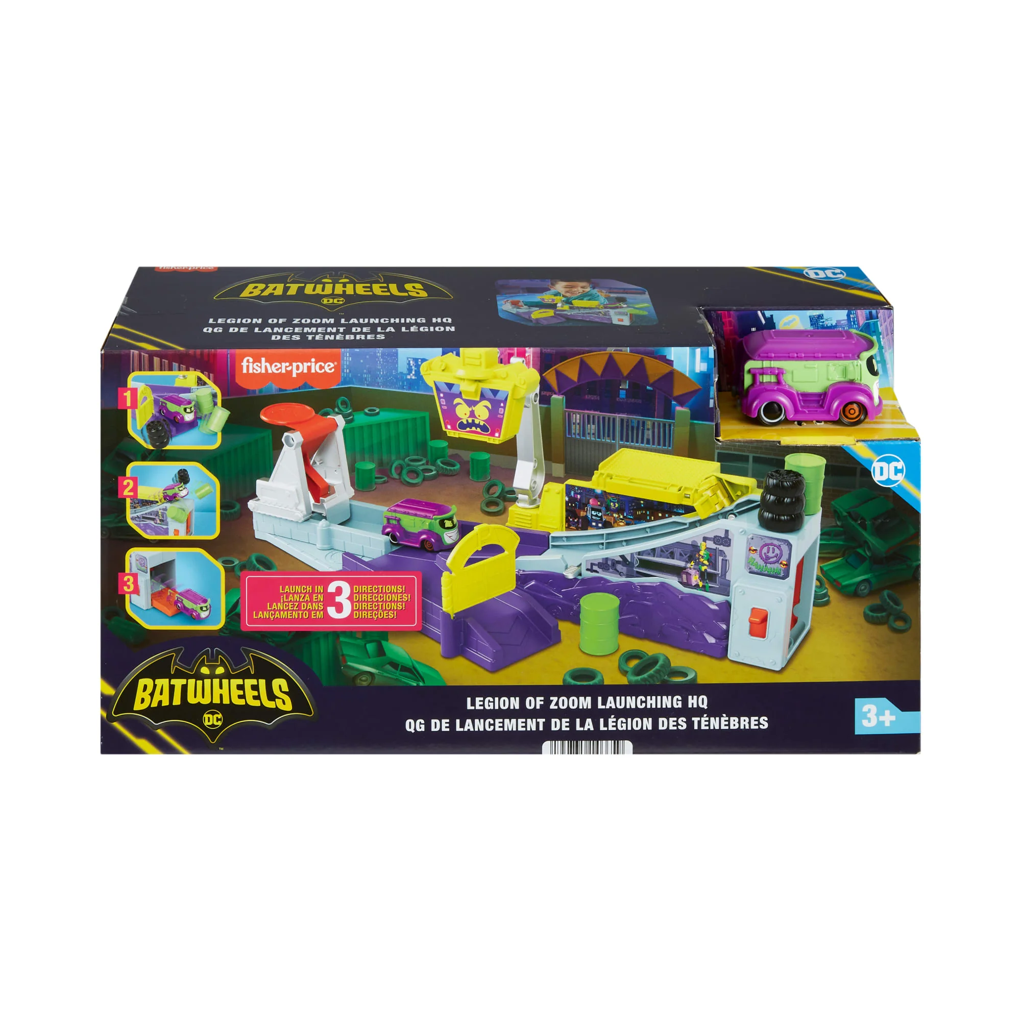 Fisher-Price Dc Batwheels Playset With Car Ramp And Launcher, Legion Of Zoom Launching Hq - Image 6