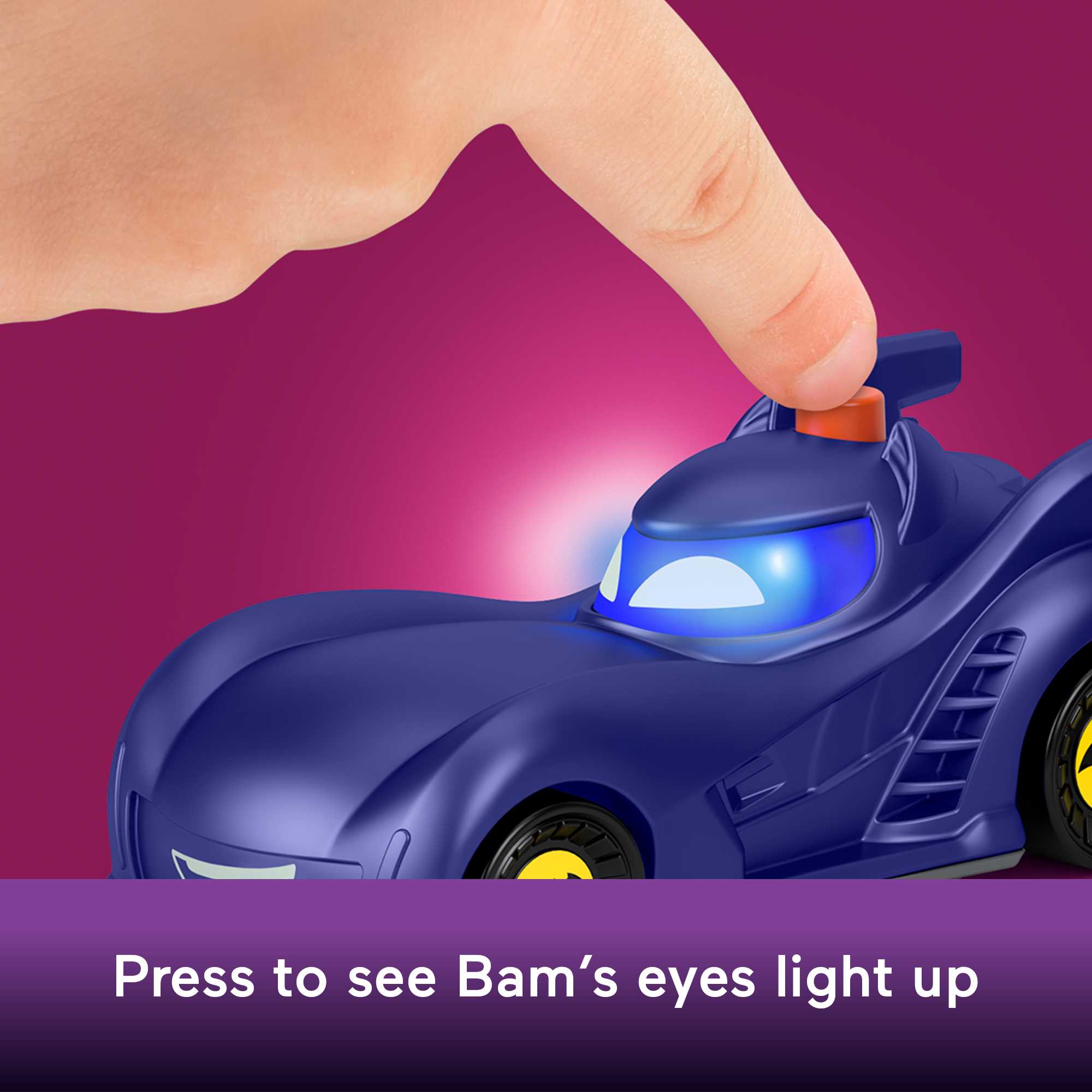 Fisher-Price Dc Batwheels Light-Up 1:55 Scale Toy Cars, Bam The Batmobile & Buff, 2 Pieces - Image 3