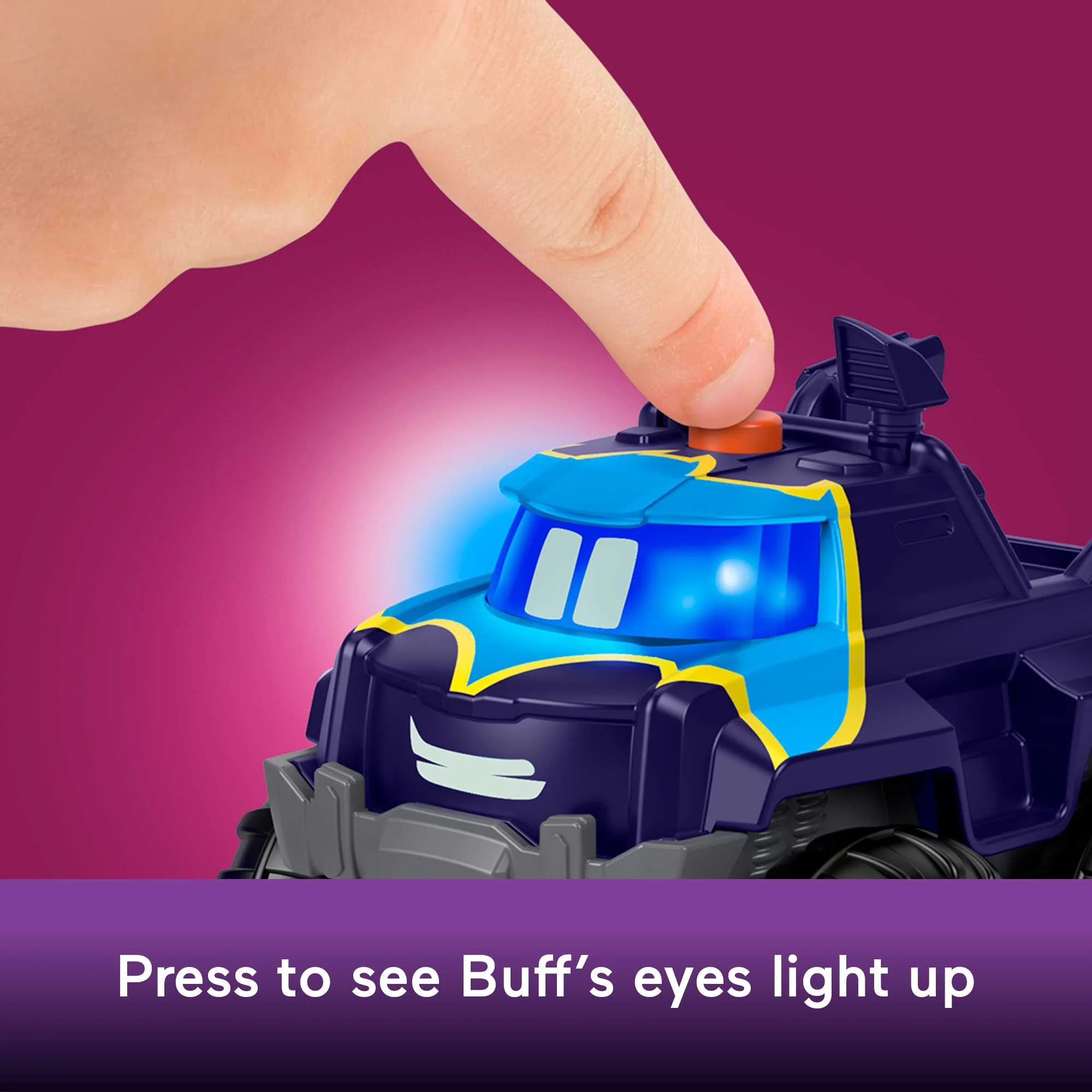 Fisher-Price Dc Batwheels Light-Up 1:55 Scale Toy Cars, Bam The Batmobile & Buff, 2 Pieces - Image 4