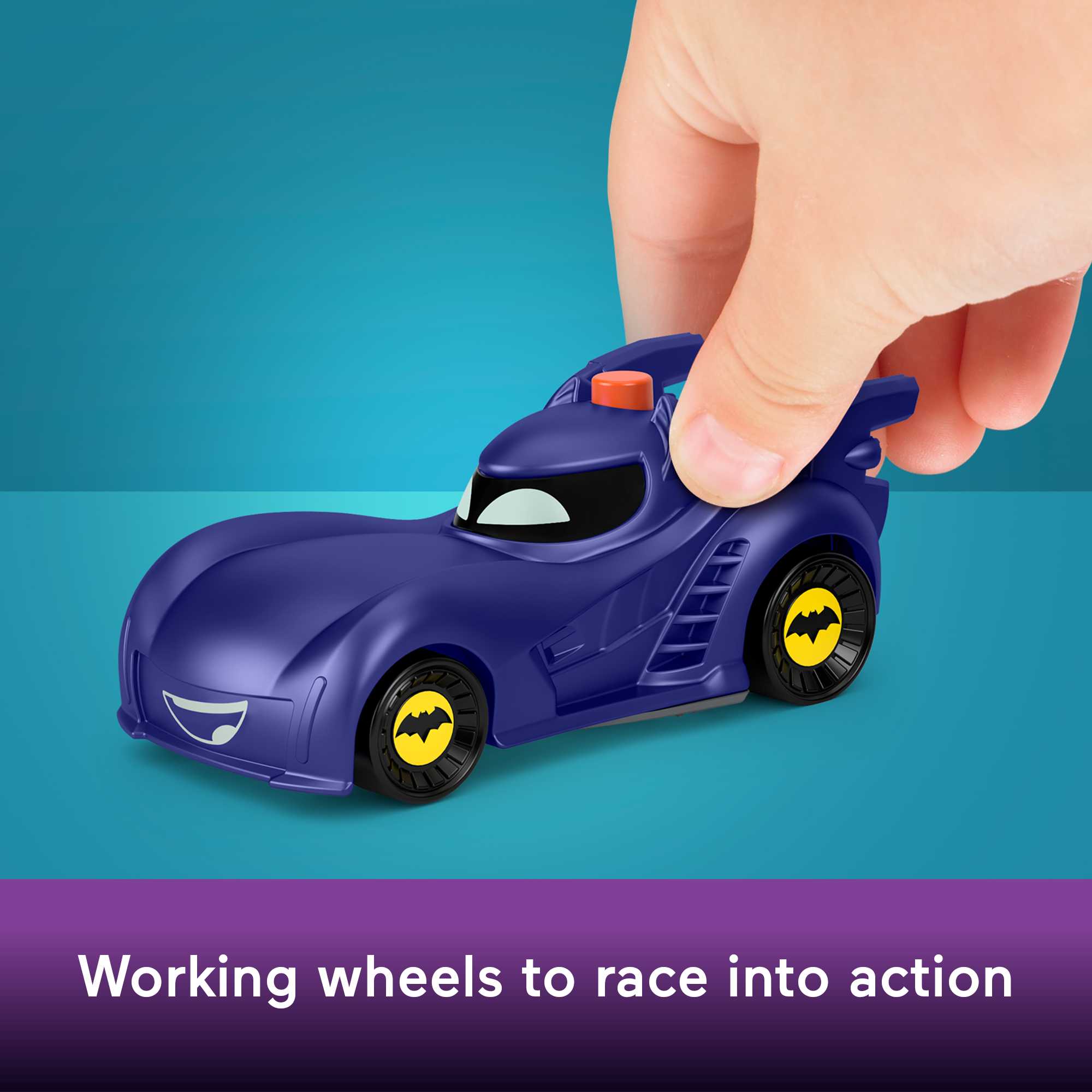 Fisher-Price Dc Batwheels Light-Up 1:55 Scale Toy Cars, Bam The Batmobile & Buff, 2 Pieces - Image 5