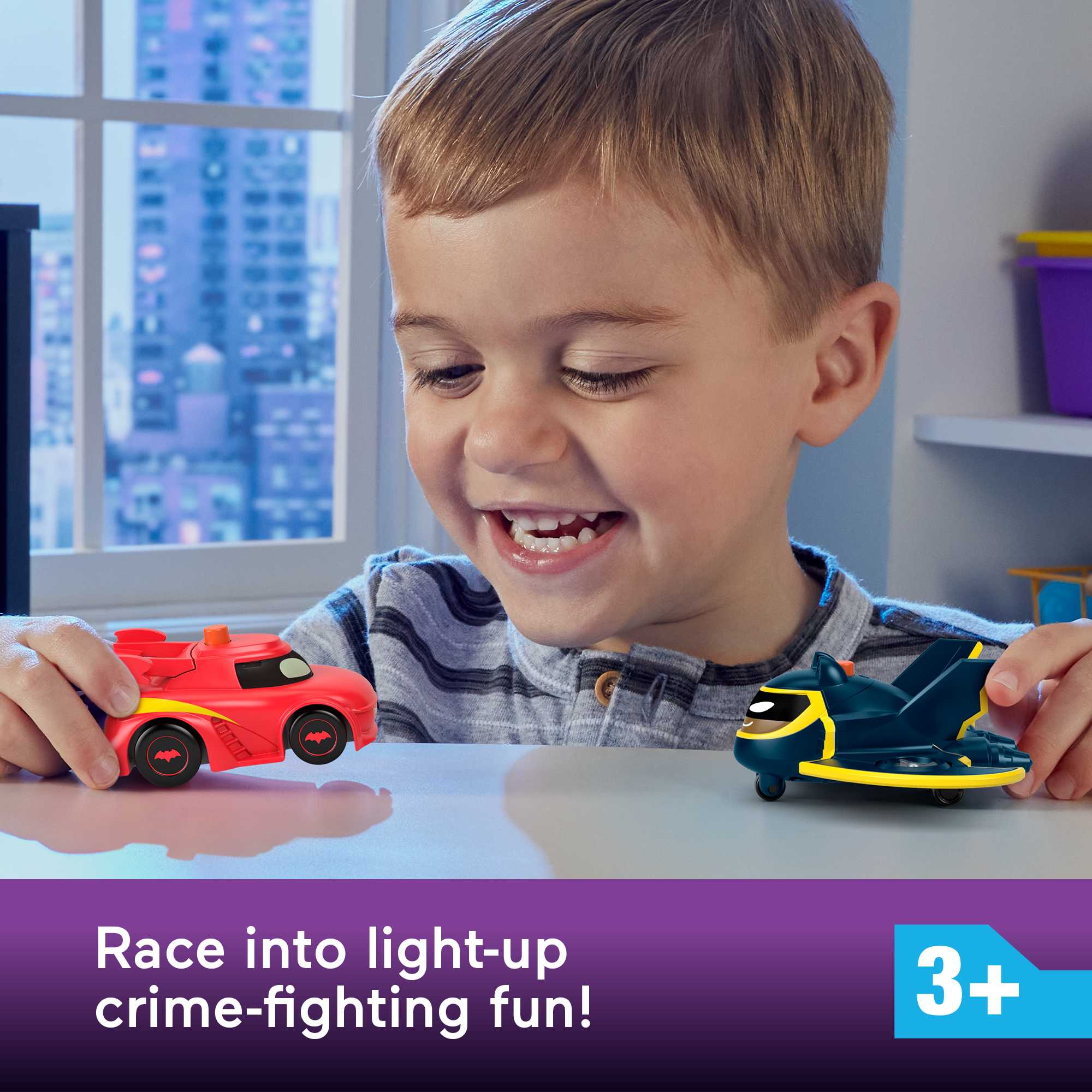 Fisher-Price Dc Batwheels Light-Up 1:55 Scale Toy Cars, Redbird And Batwing, 2-Piece Preschool Toys - Image 2