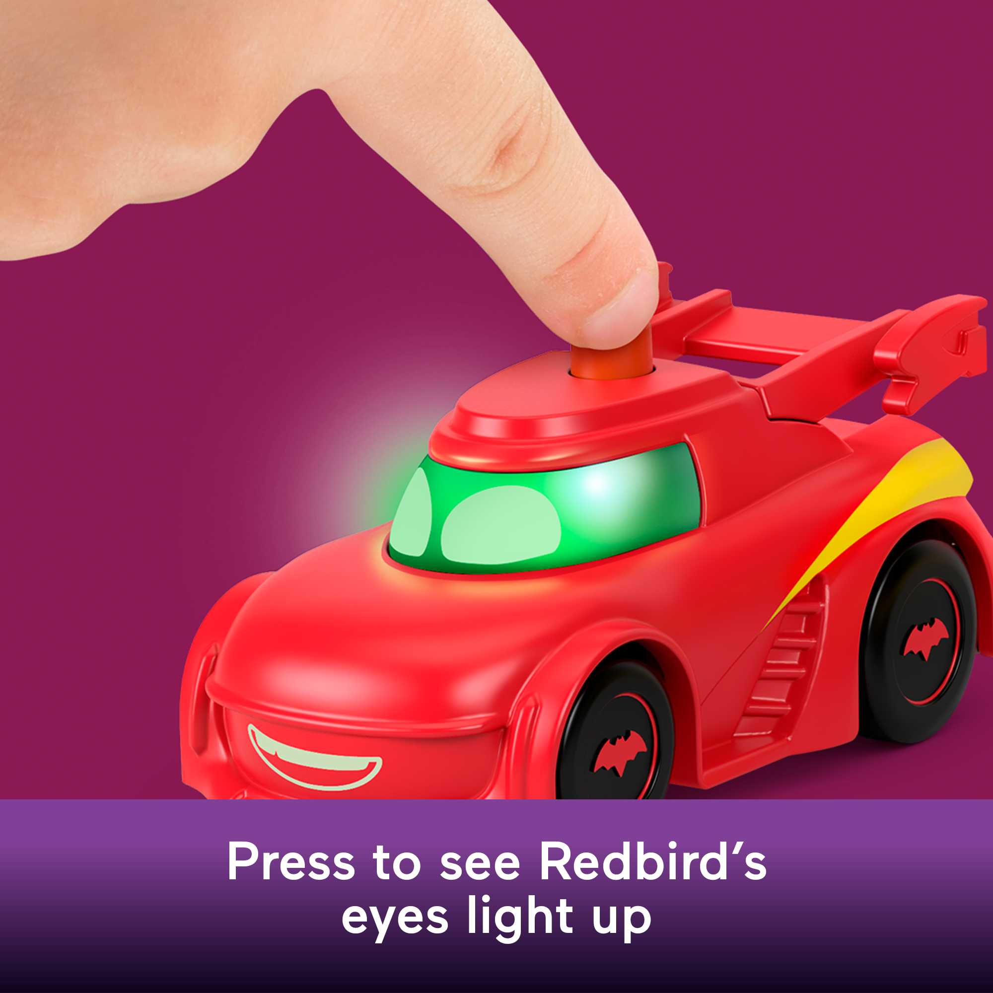 Fisher-Price Dc Batwheels Light-Up 1:55 Scale Toy Cars, Redbird And Batwing, 2-Piece Preschool Toys - Image 3