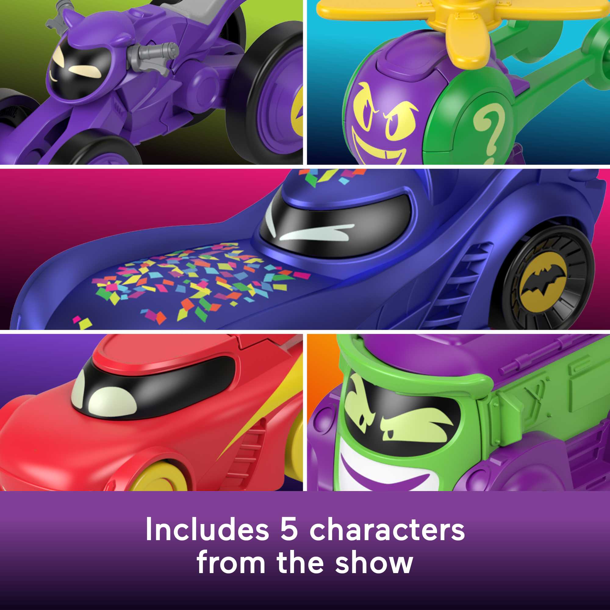 Fisher-Price Dc Batwheels 1:55 Scale Vehicle Multipack, Batcast Metal Diecast Cars, 5 Pieces - Image 5