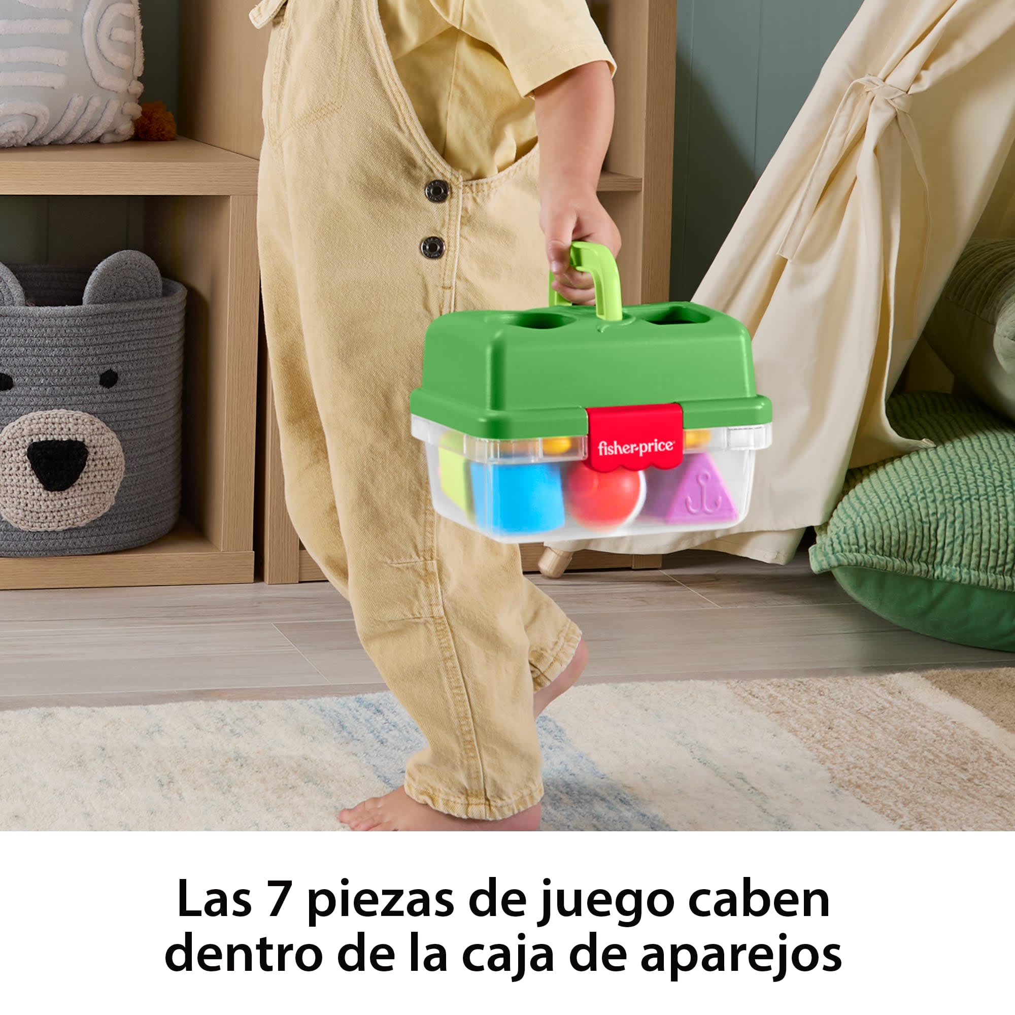Caja De Pesca Encaja Y Guarda Del Bosque De La Amistad De Fisher-Price, Juguete Para Bebés Con 6 Bloques De Formas Y Red De Pesca - Image 5