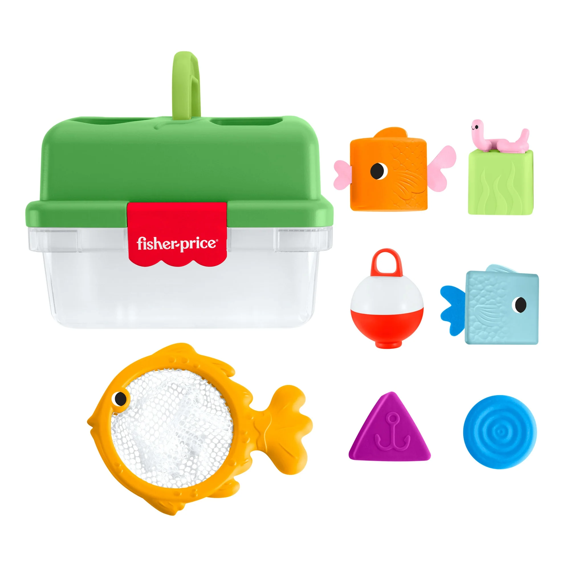 Caja De Pesca Encaja Y Guarda Del Bosque De La Amistad De Fisher-Price, Juguete Para Bebés Con 6 Bloques De Formas Y Red De Pesca - Image 6