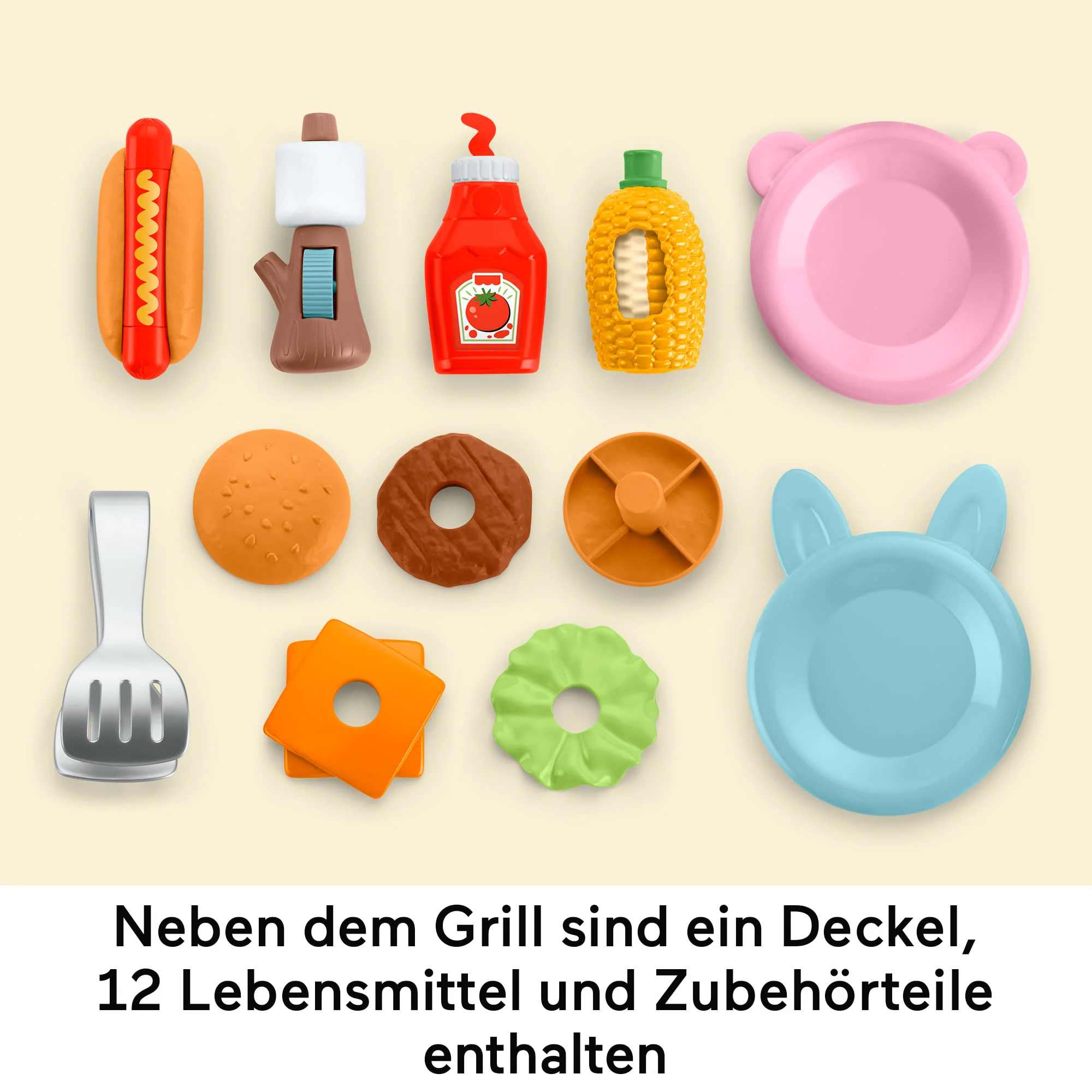 Fisher-Price Camping-Freunde Grill-Spielset, Grillspaß-Rollenspielset Für Kleinkinder Und Kinder, 14 Teile - Image 5
