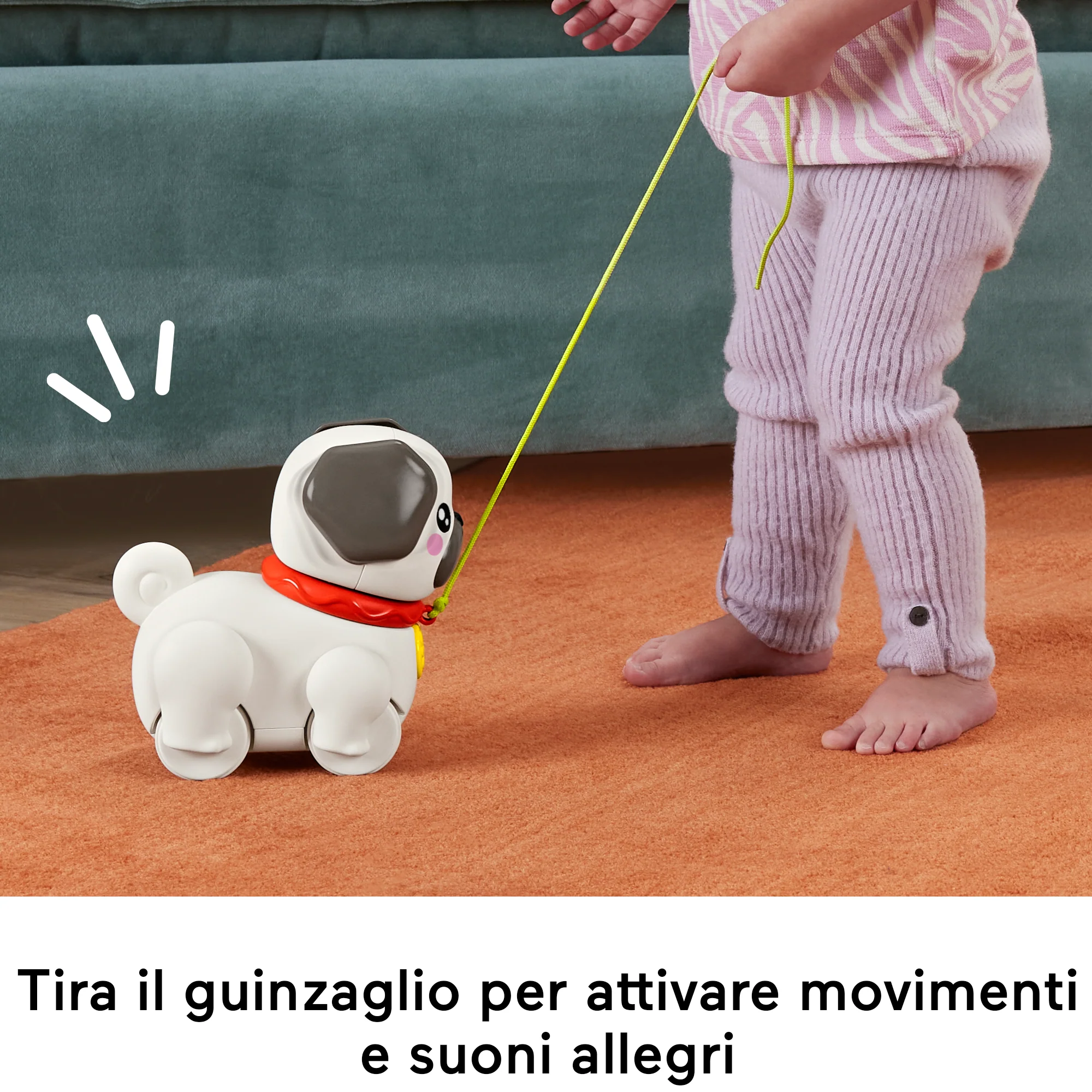 Fisher-Price Fp Pets Carlino Cammina Con Me, Giocattolo Trainabile Per Neonati E Bambini Con Movimento E Suoni - Image 3