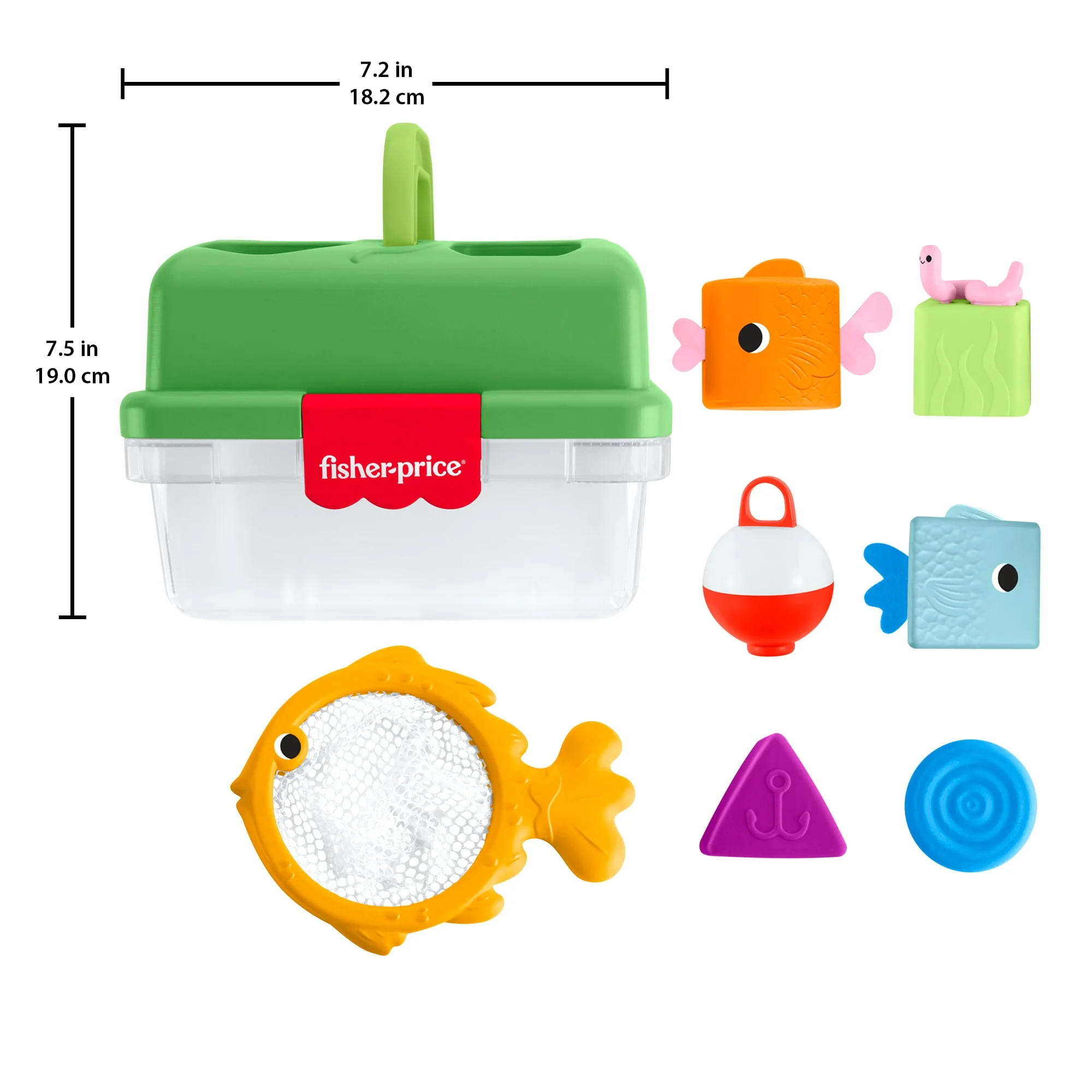 Fisher-Price Cassetta Scegli La Forma Amici Della Foresta, Giocattolo Per Bambini Con 6 Blocchi E Retino Da Pesca - Image 6