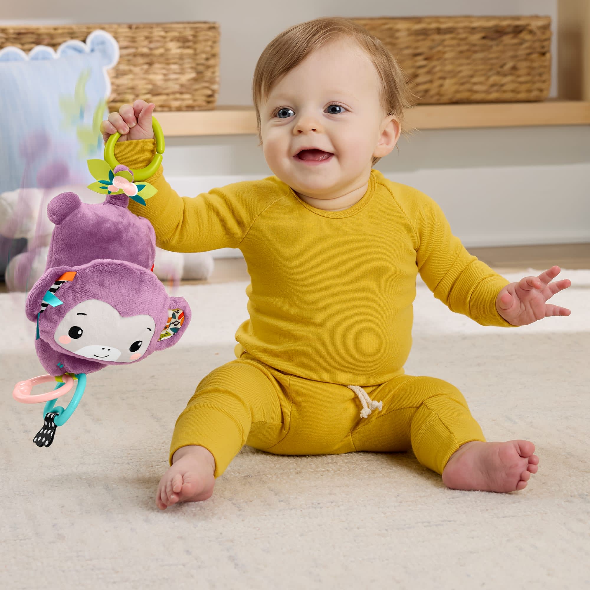 Fisher-Price Κρεμαστό Μαϊμουδάκι Με Μουσική Μαλακό Βρεφικό Παιχνίδι Καροτσιού Για Μωρά 0+ Μηνών - Image 3