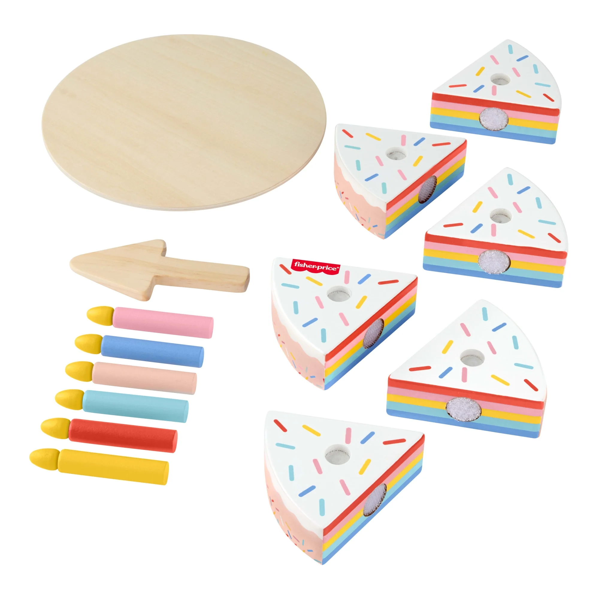 Fisher-Price Ξύλινο Σετ Τούρτας Για Παιχνίδι Ρόλων, 14 Ξύλινα Κομμάτια Για Παιδιά Προσχολικής Ηλικίας - Image 4