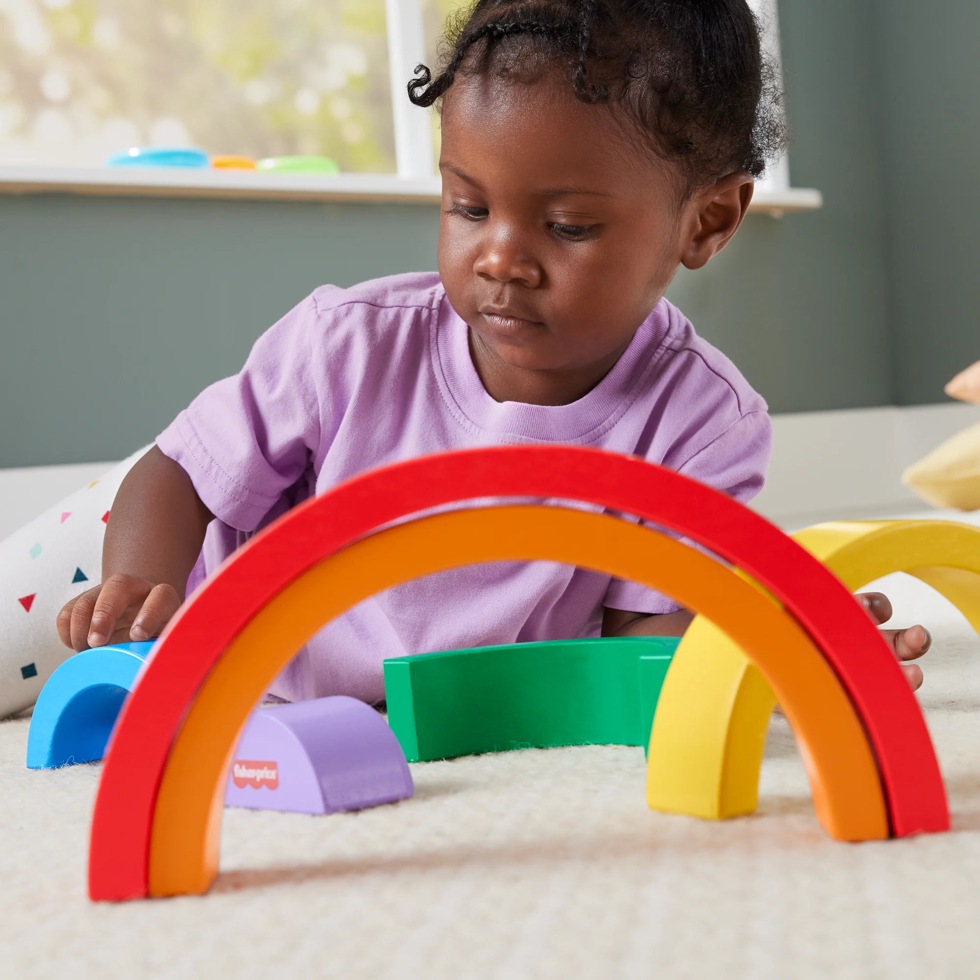 Fisher-Price Ξύλινο Ουράνιο Τόξο, Παιχνίδι Ταξινόμησης, 6 Ξύλινα Κομμάτια - Image 2