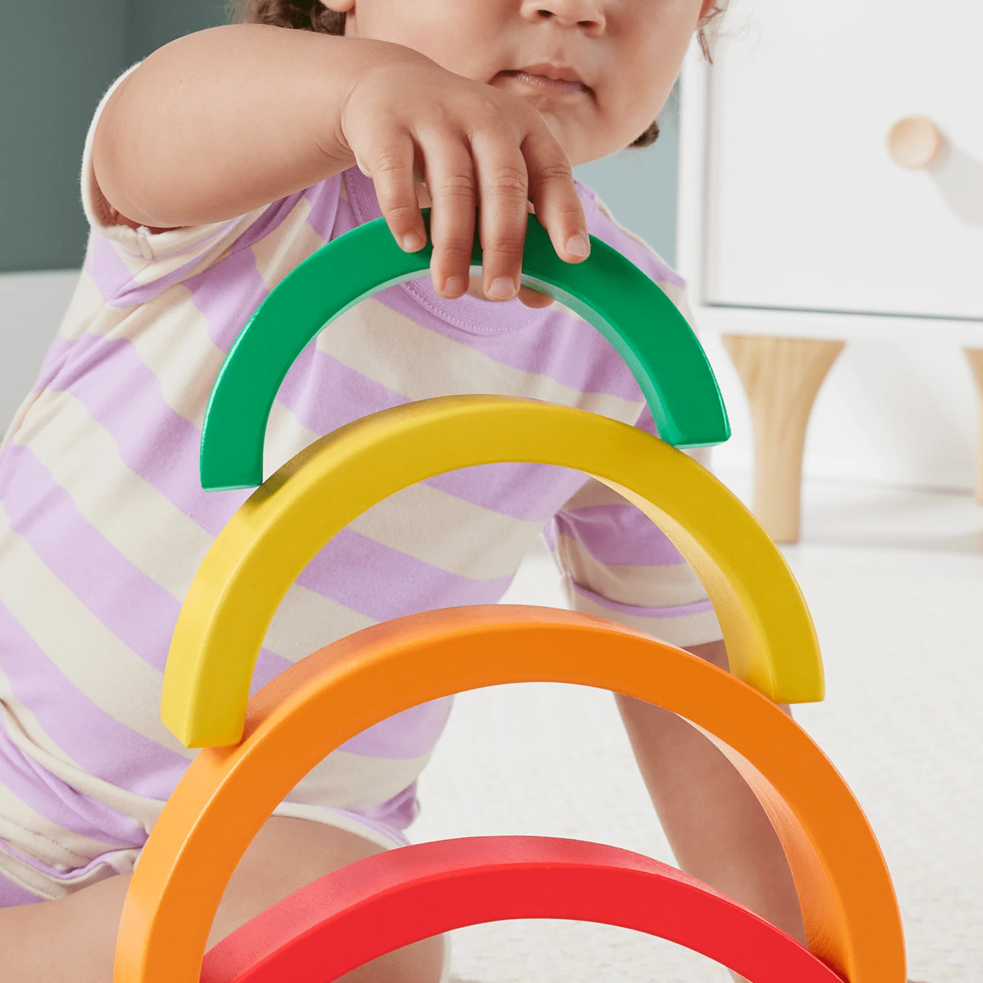 Fisher-Price Ξύλινο Ουράνιο Τόξο, Παιχνίδι Ταξινόμησης, 6 Ξύλινα Κομμάτια - Image 3