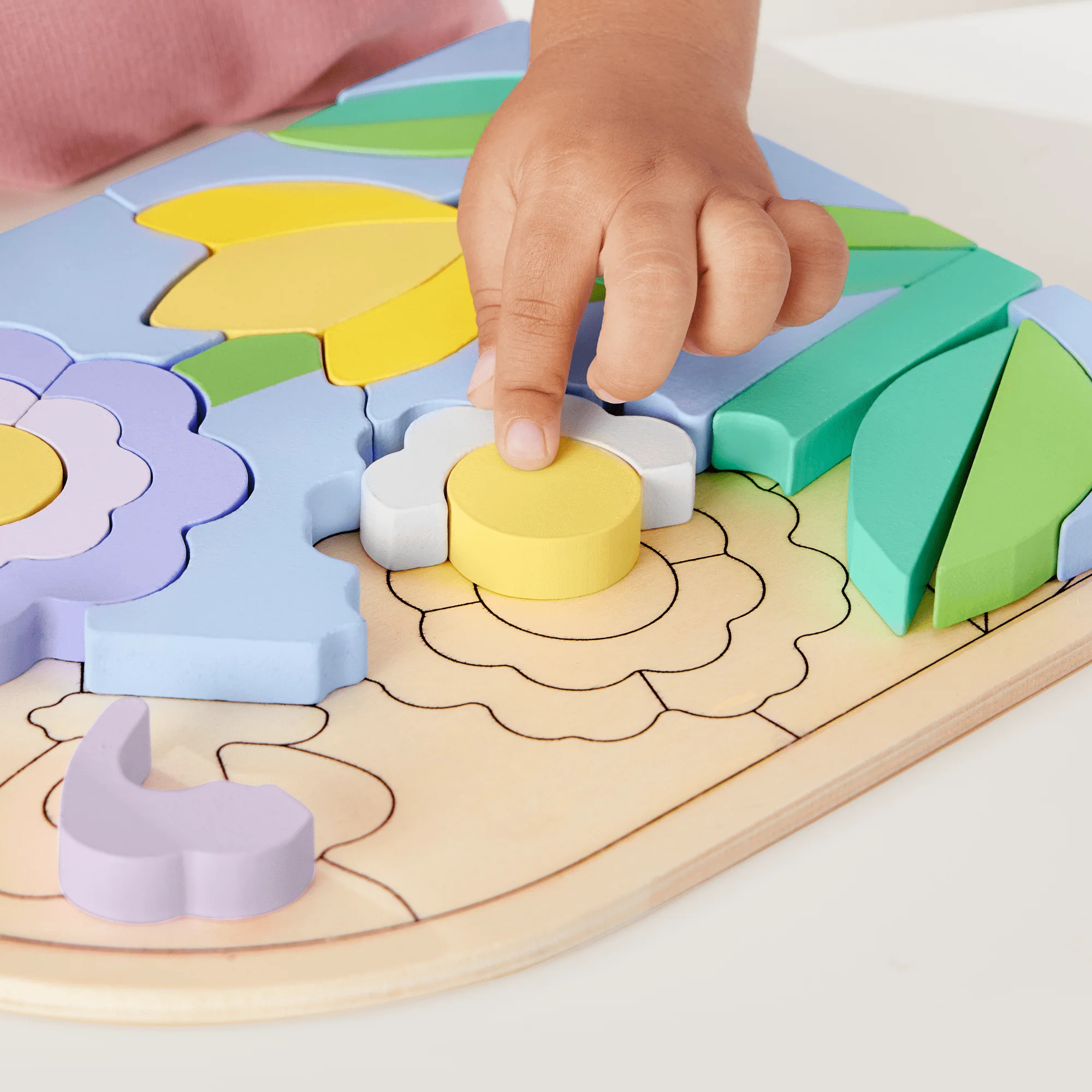 Fisher-Price Ξύλινο Παζλ Λουλούδια Για Παιδιά Προσχολικής Ηλικίας, 37 Ξύλινα Κομμάτια - Image 3