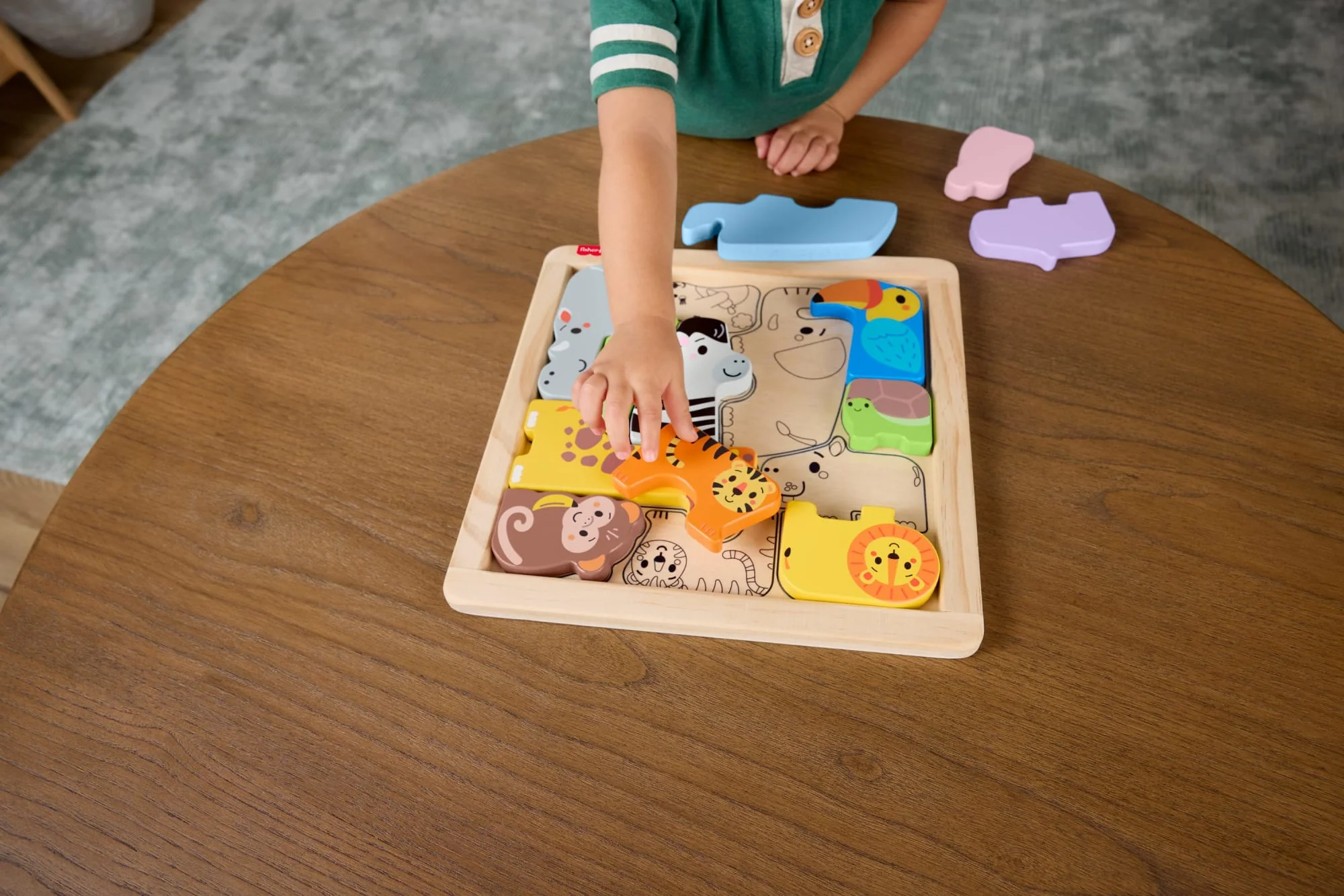 Fisher-Price Ξύλινο Παζλ Με Ζωάκια Για Παιδιά Προσχολικής Ηλικίας, 13 Ξύλινα Κομμάτια - Image 4