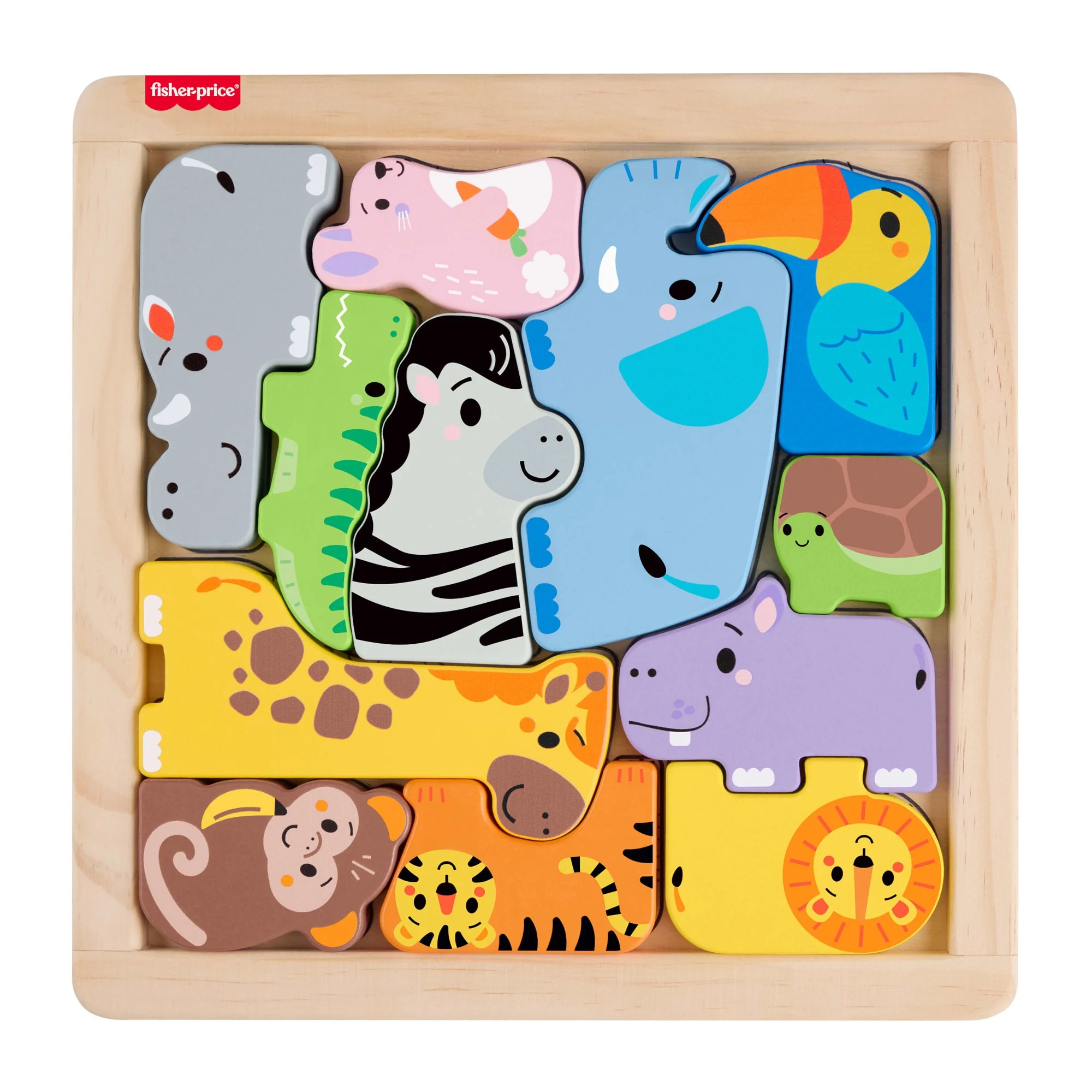Fisher-Price Ξύλινο Παζλ Με Ζωάκια Για Παιδιά Προσχολικής Ηλικίας, 13 Ξύλινα Κομμάτια - Image 6