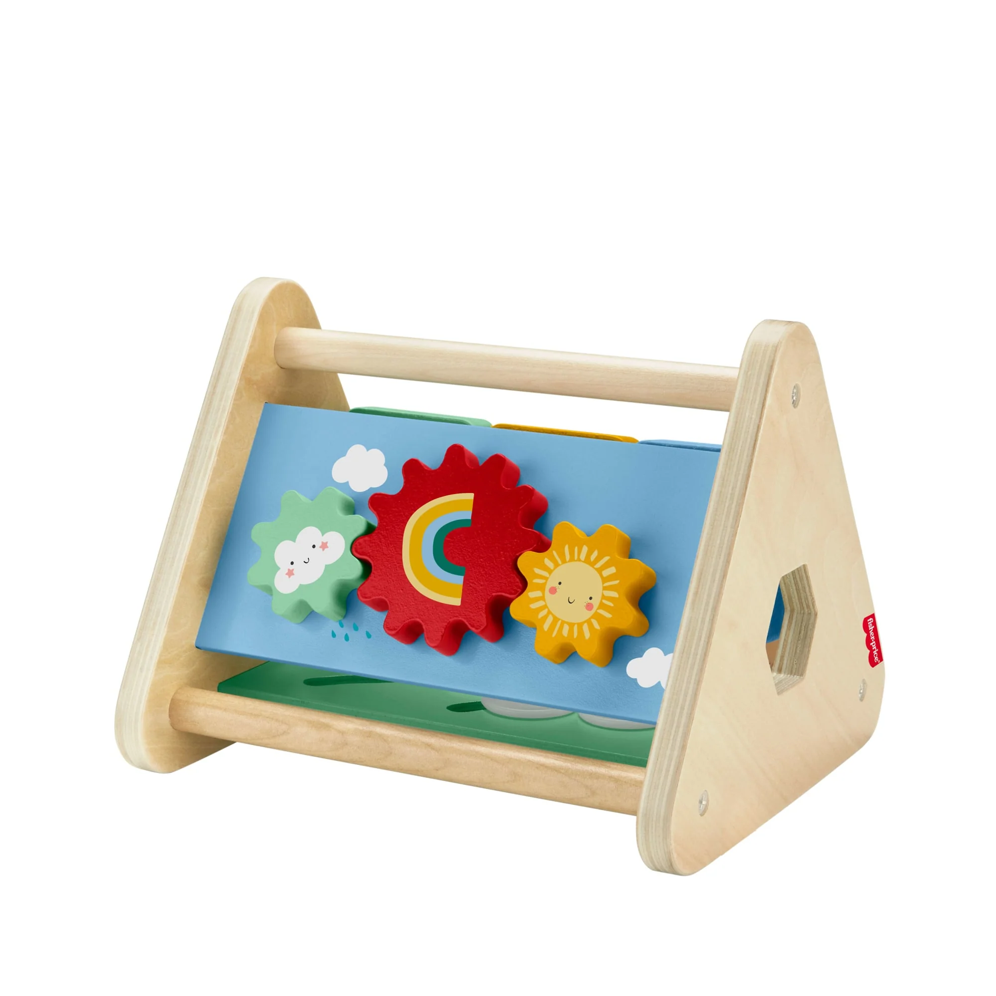 Fisher-Price Ξύλινο Τρίγωνο Δραστηριοτήτων, Παιχνίδι 2 Όψεων Για Μωρά, 1 Ξύλινο Κομμάτι - Image 4