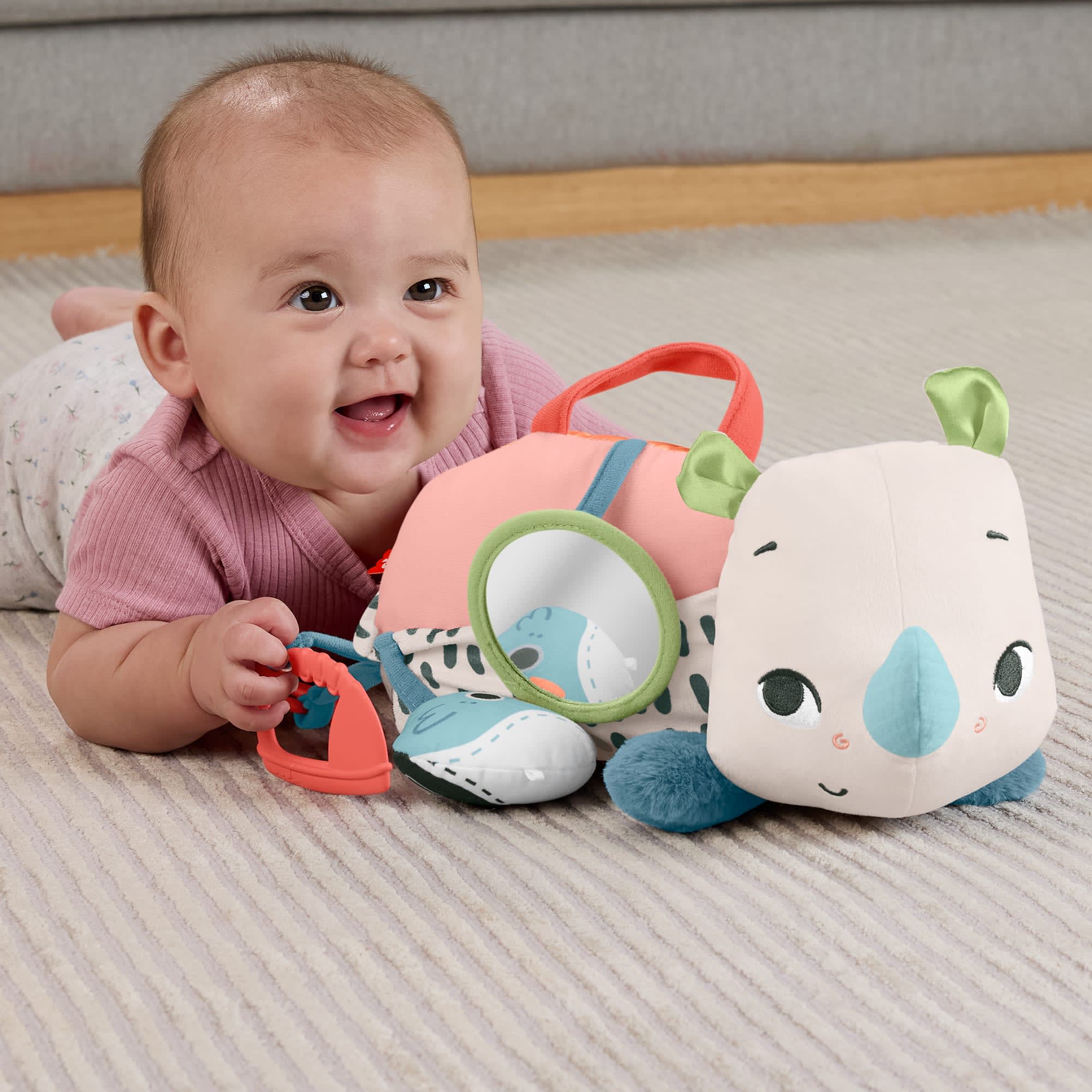 Fisher-Price Βρεφικό Παιχνίδι Planet Friends Μαλακός Ρινόκερος Με Δραστηριότητες Για Τις Αισθήσεις Των Μωρών - Image 2