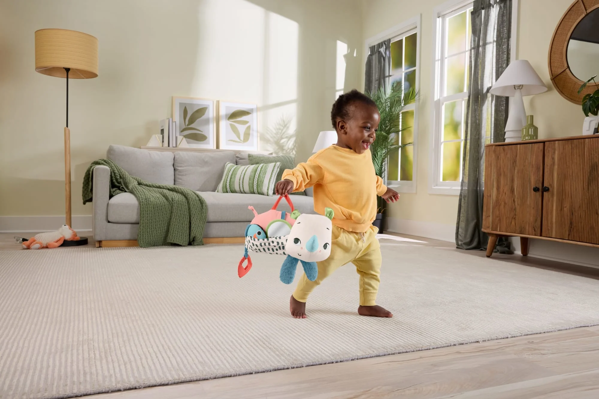 Fisher-Price Βρεφικό Παιχνίδι Planet Friends Μαλακός Ρινόκερος Με Δραστηριότητες Για Τις Αισθήσεις Των Μωρών - Image 5