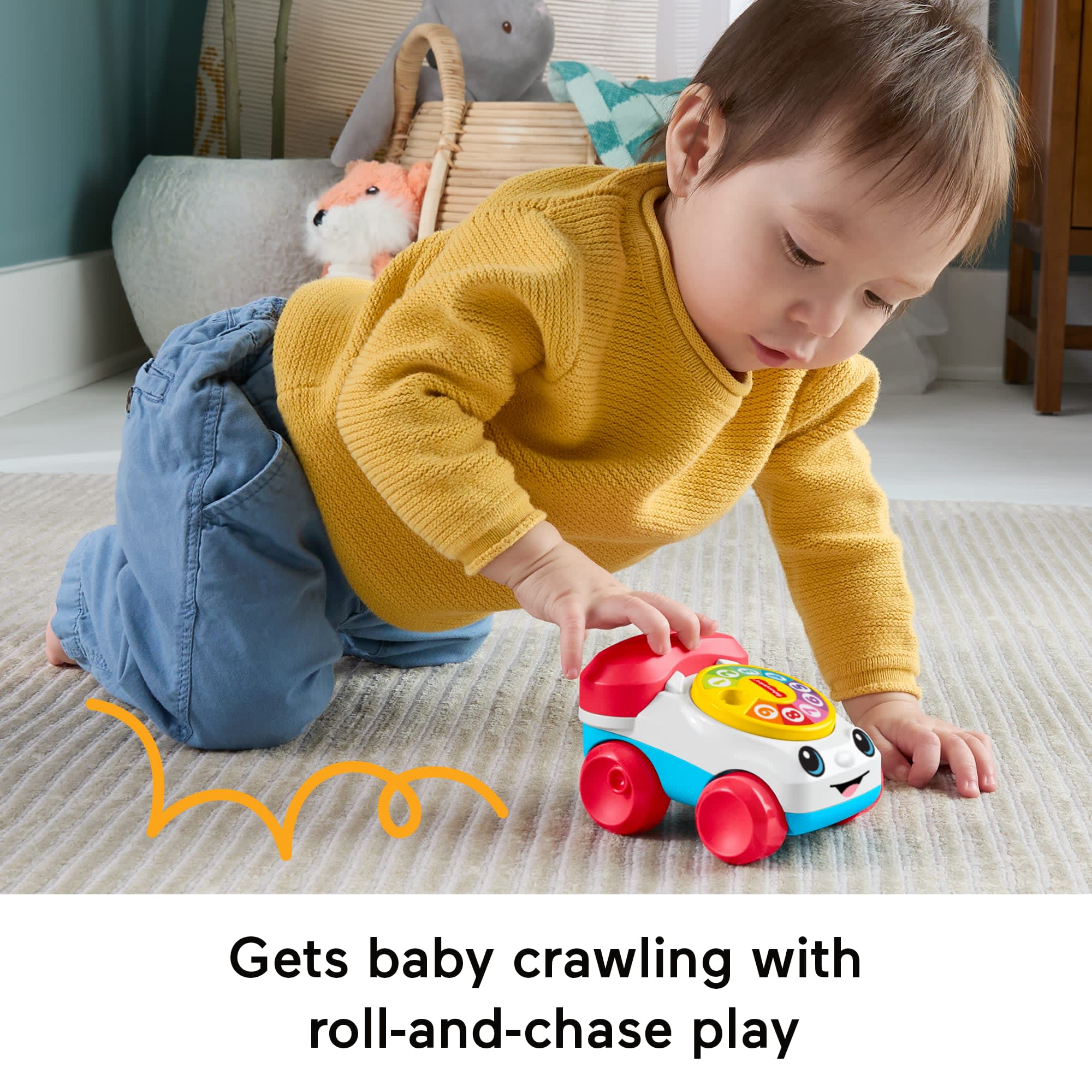 Fisher-Price Chatter Telephone Vehicle Push-Along Toy With Sounds For Baby & Toddler - Image 4