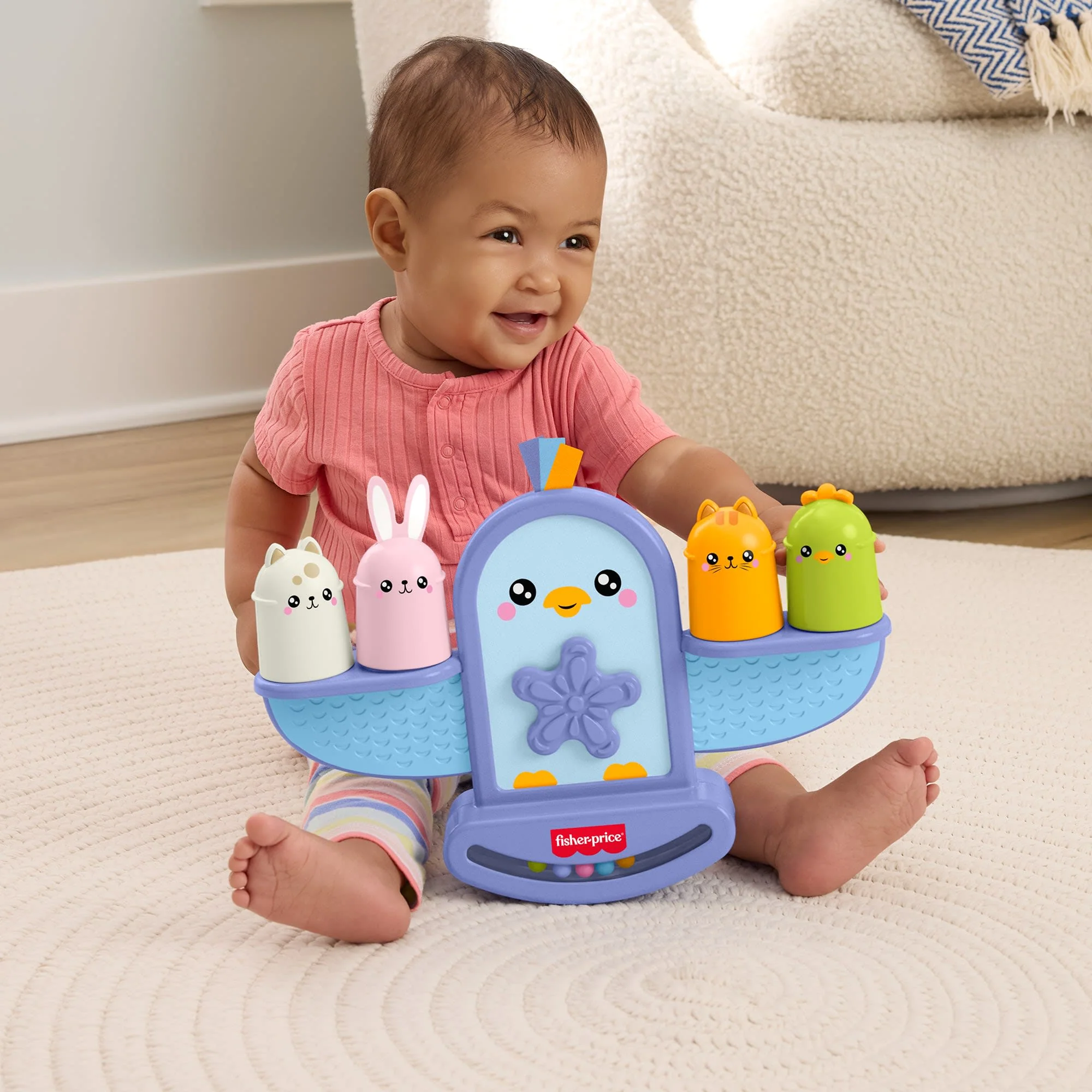 Fisher-Price Çıngıraklı Minik Kuş, Duyusal Gelişime Yardımcı Üst Üste Dizme Oyuncağı, 5 Parça - Image 2
