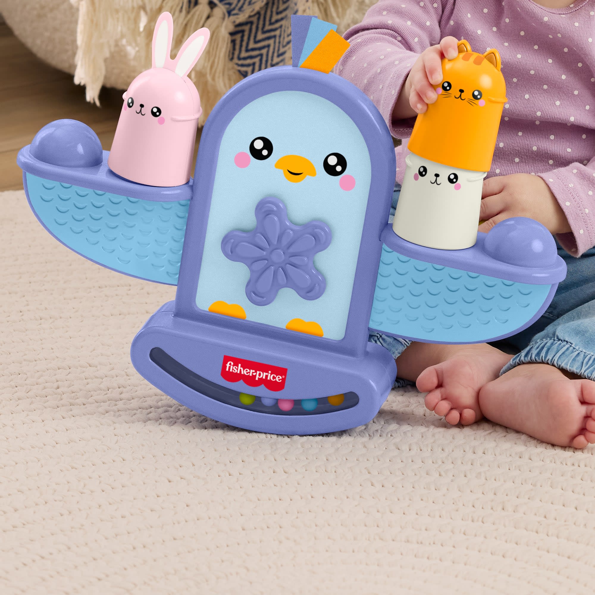 Fisher-Price Çıngıraklı Minik Kuş, Duyusal Gelişime Yardımcı Üst Üste Dizme Oyuncağı, 5 Parça - Image 4