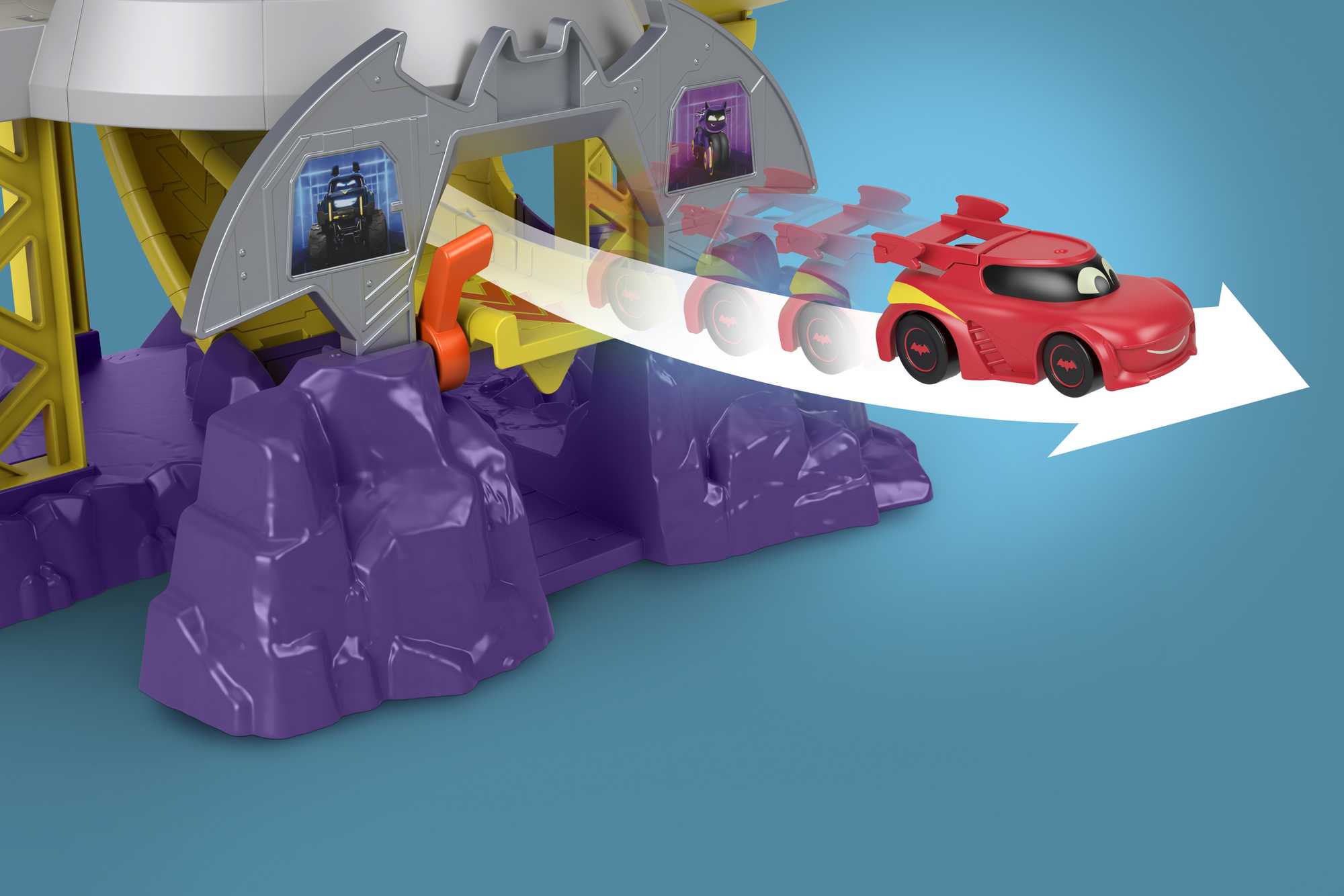 Fisher-Price - Coffret Batcave Propulsion Et Course Batwheels Dc- Circuit Petites Voitures - 3 Ans Et + - Image 3