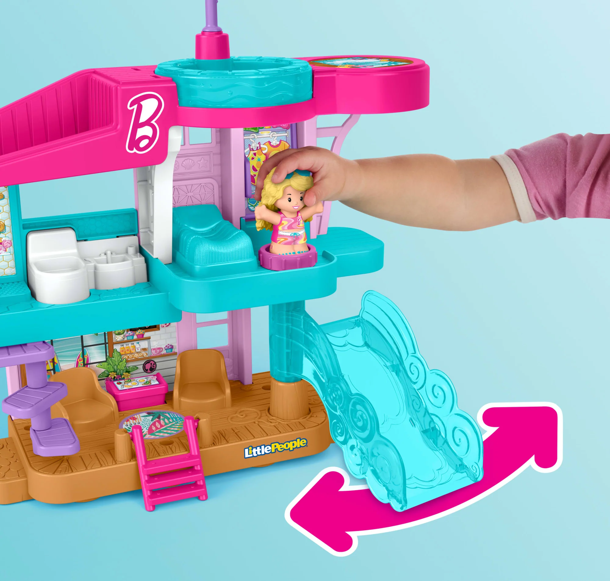Fisher-Price-Coffret Maison De Plage Barbie Little People-2 Figurines - Image 3