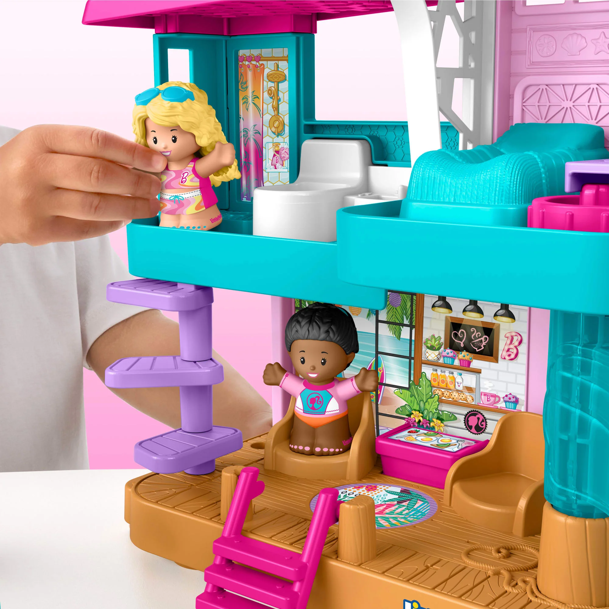 Fisher-Price-Coffret Maison De Plage Barbie Little People-2 Figurines - Image 4