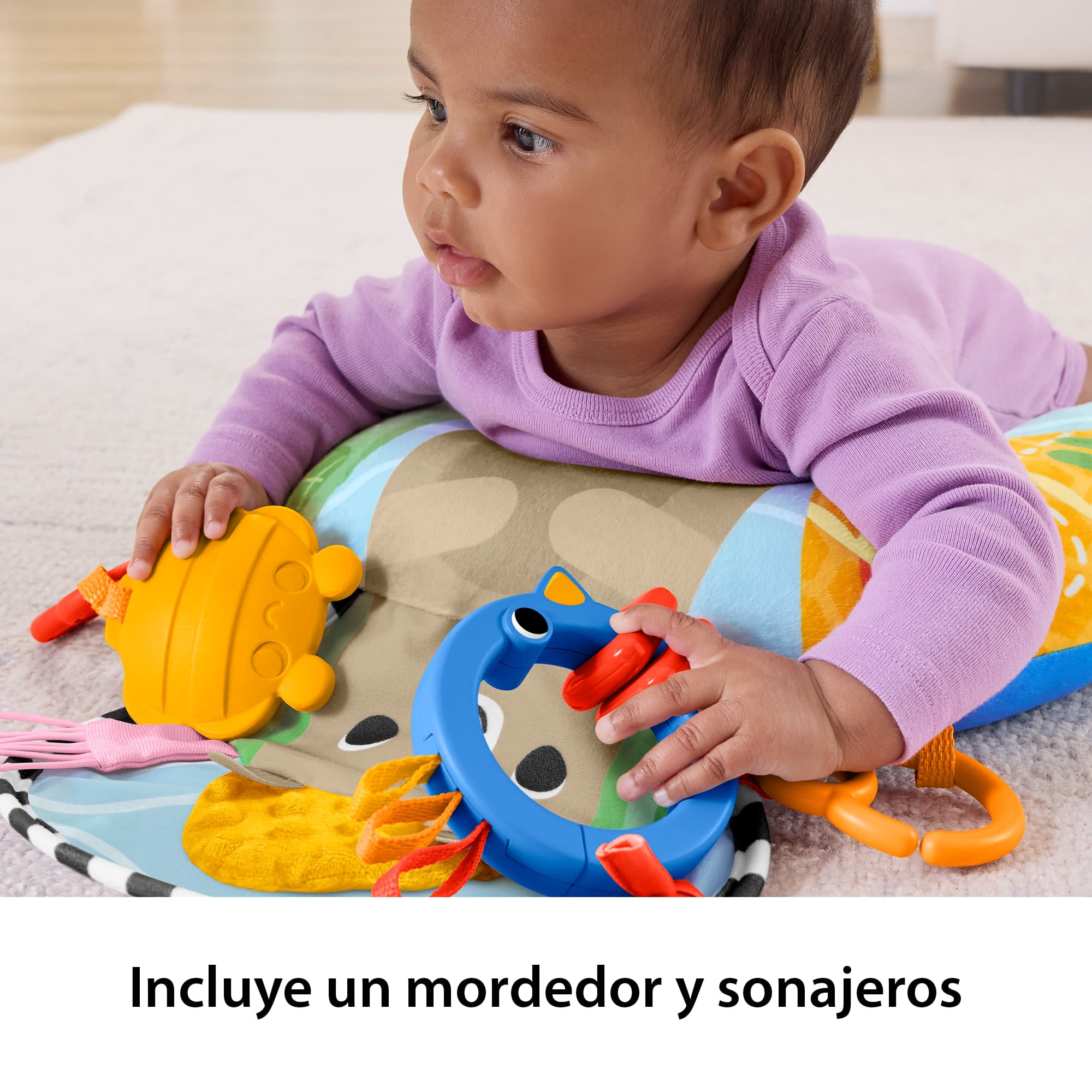 Cojín Para Jugar Bocabajo Aventuras Sensoriales De Fisher-Price, Juguete Para Bebés Con Mordedor Y Sonajero - Image 4