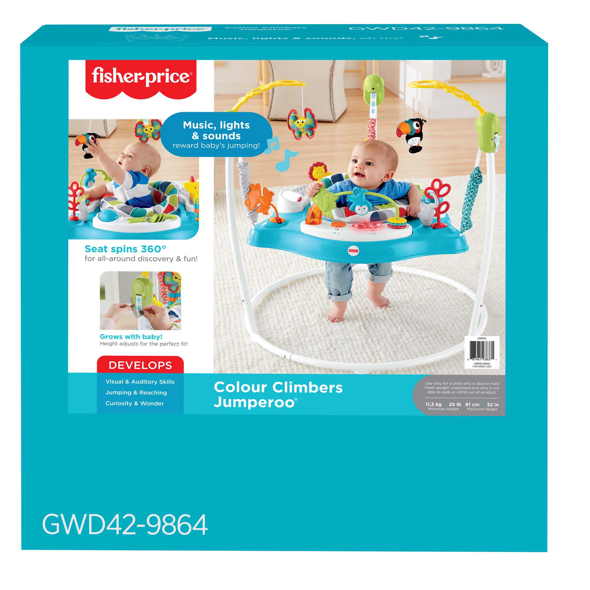 Fisher-Price Colour Climbers Jumperoo Baby Bouncer - Image 6