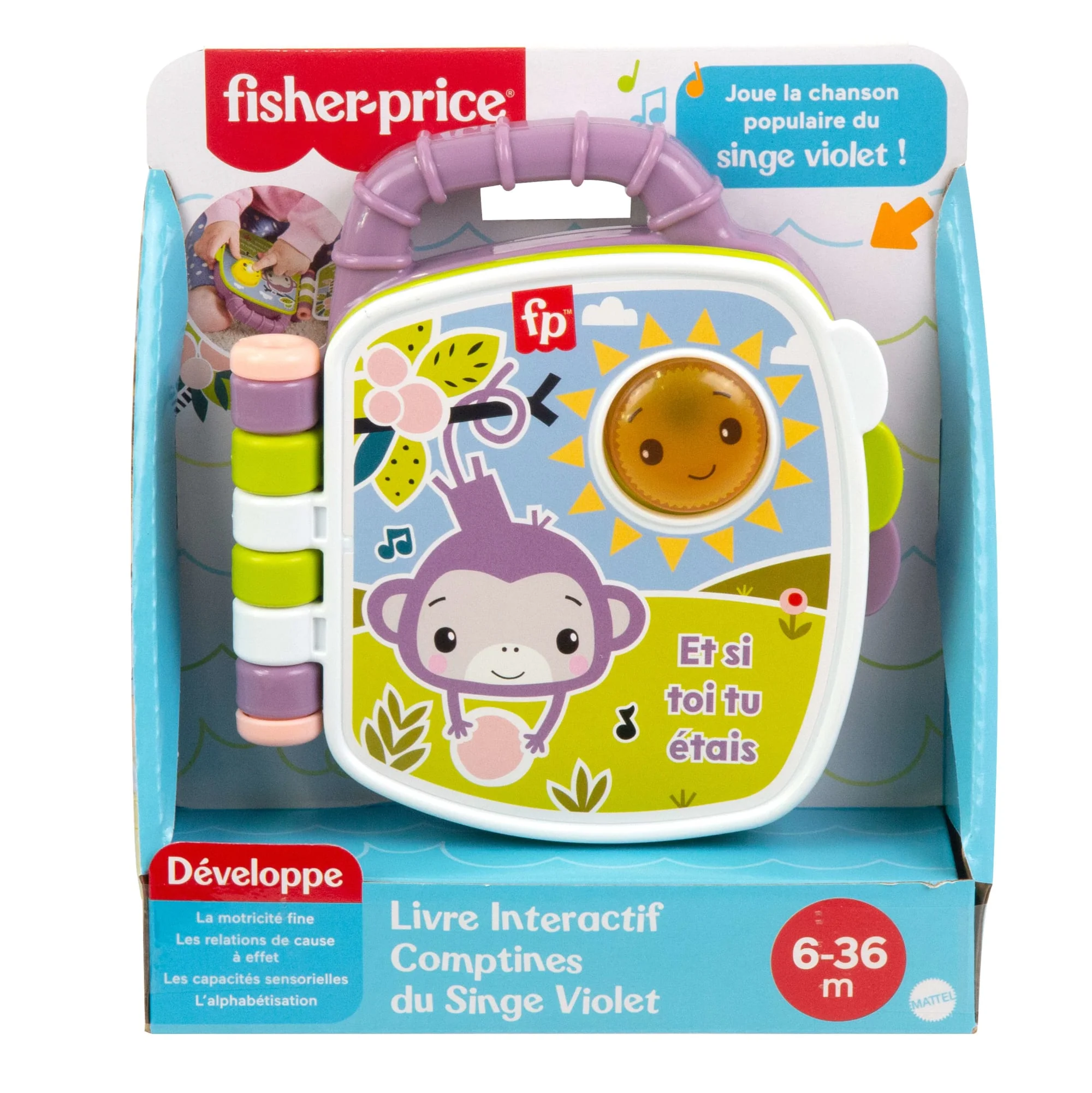 Fisher-Price-Comptines Du Singe Violet-Livre Interactif - Image 5
