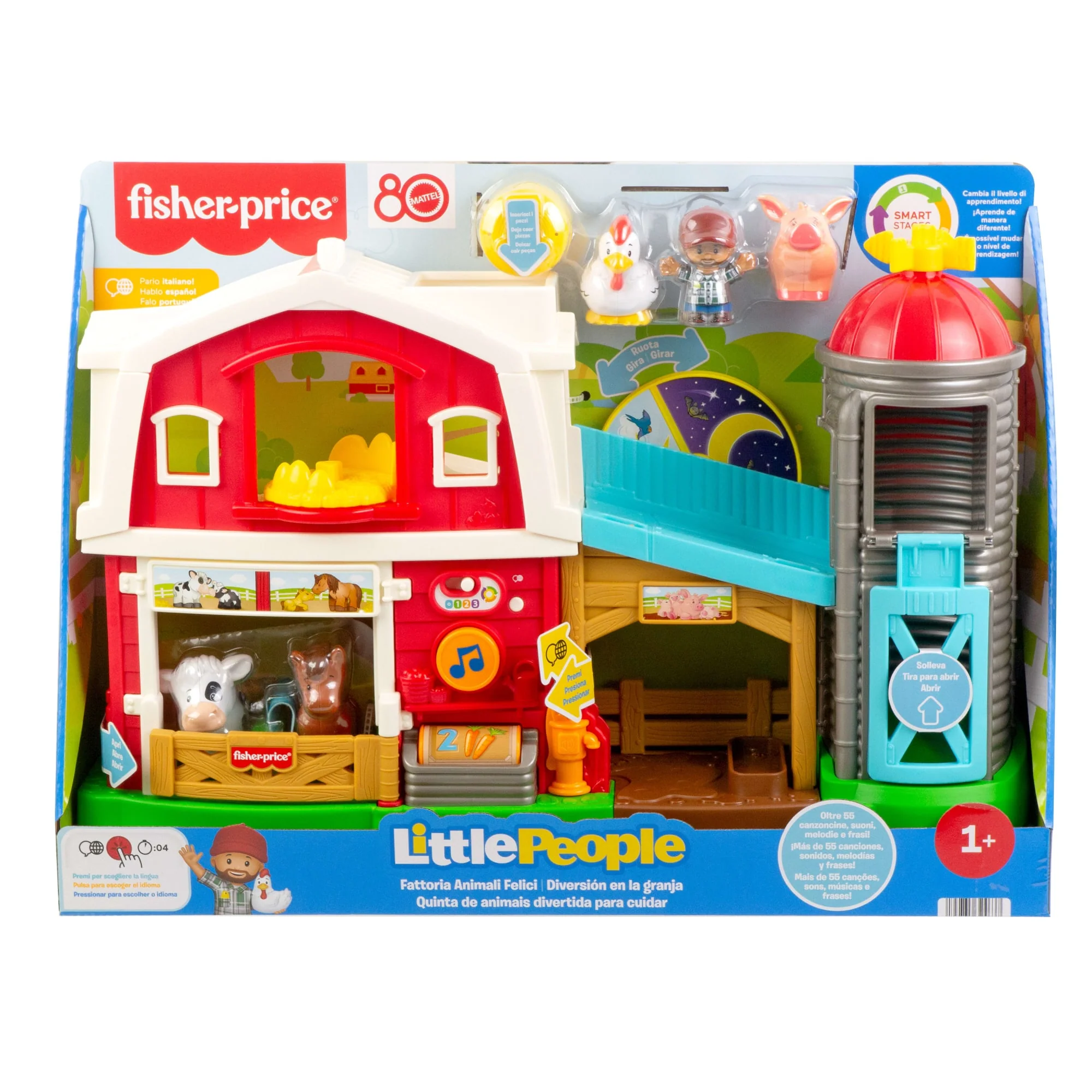 Conjunto De Juego De Granja De Animales Diversión En La Granja De Little People De Fisher-Price, Juguete Educativo Para Niños/As Pequeños/As, Versión Multilingüe - Image 6