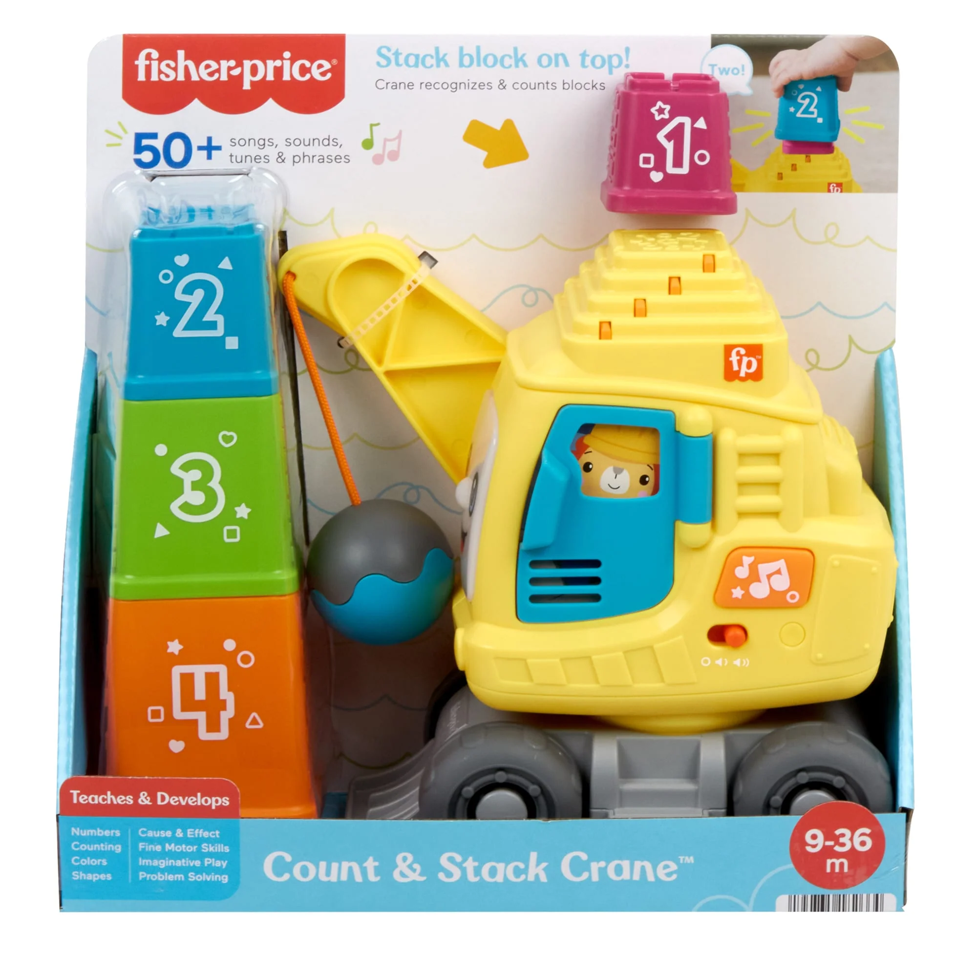 Fisher-Price Tel- En Stapelkraan Met Blokken, Licht En Geluid, Versie Met Meerdere Talen - Image 6