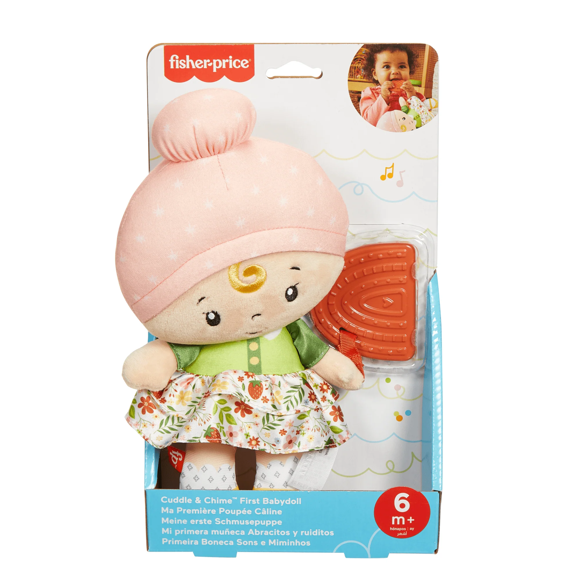 Fisher-Price Cuddle & Chime First Babydoll Infant Sensory Toy, Styles May Vary - Image 6