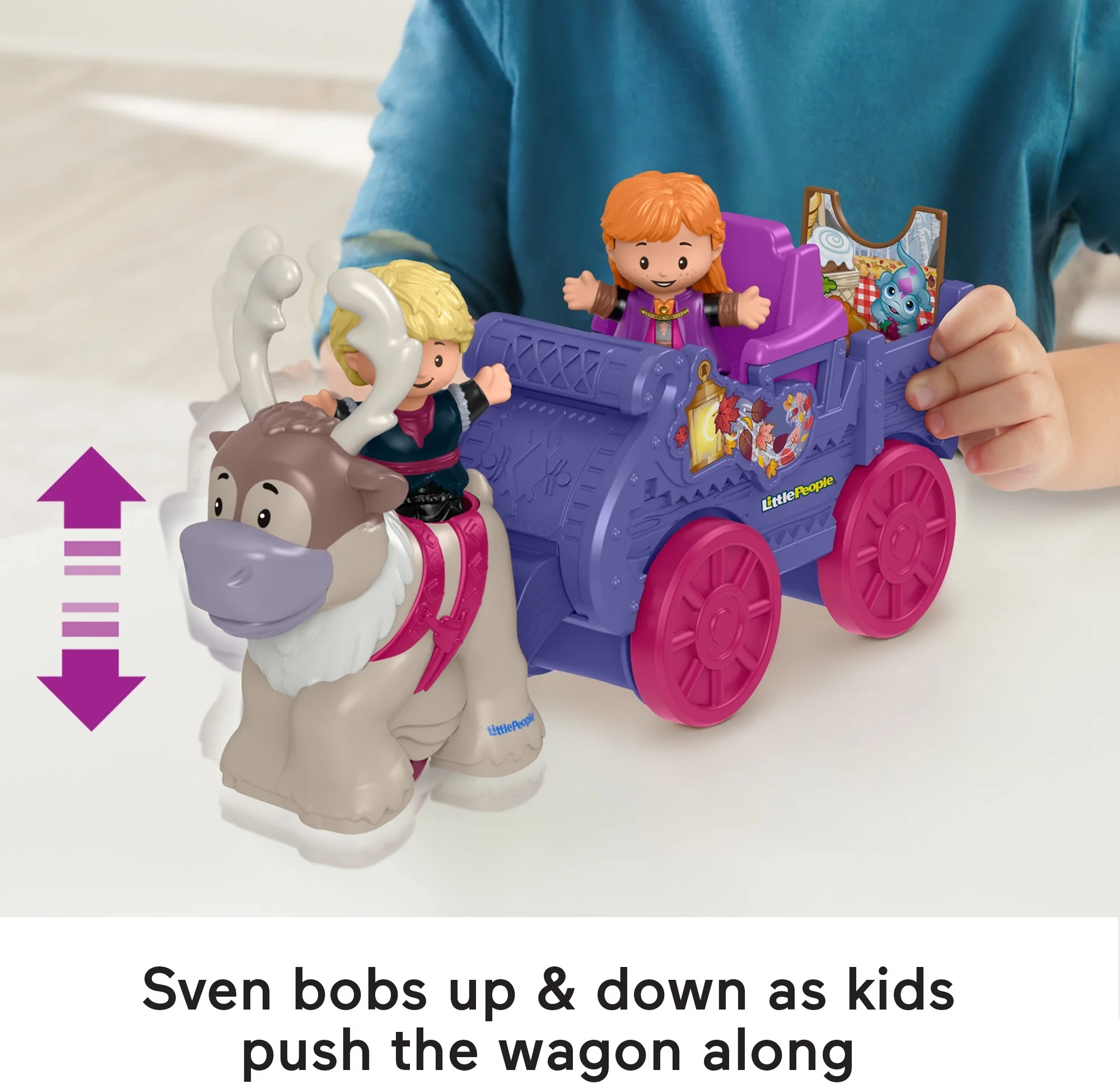Fisher-Price Disney Frozen Anna & Kristoff's Wagon by Little People - Image 3
