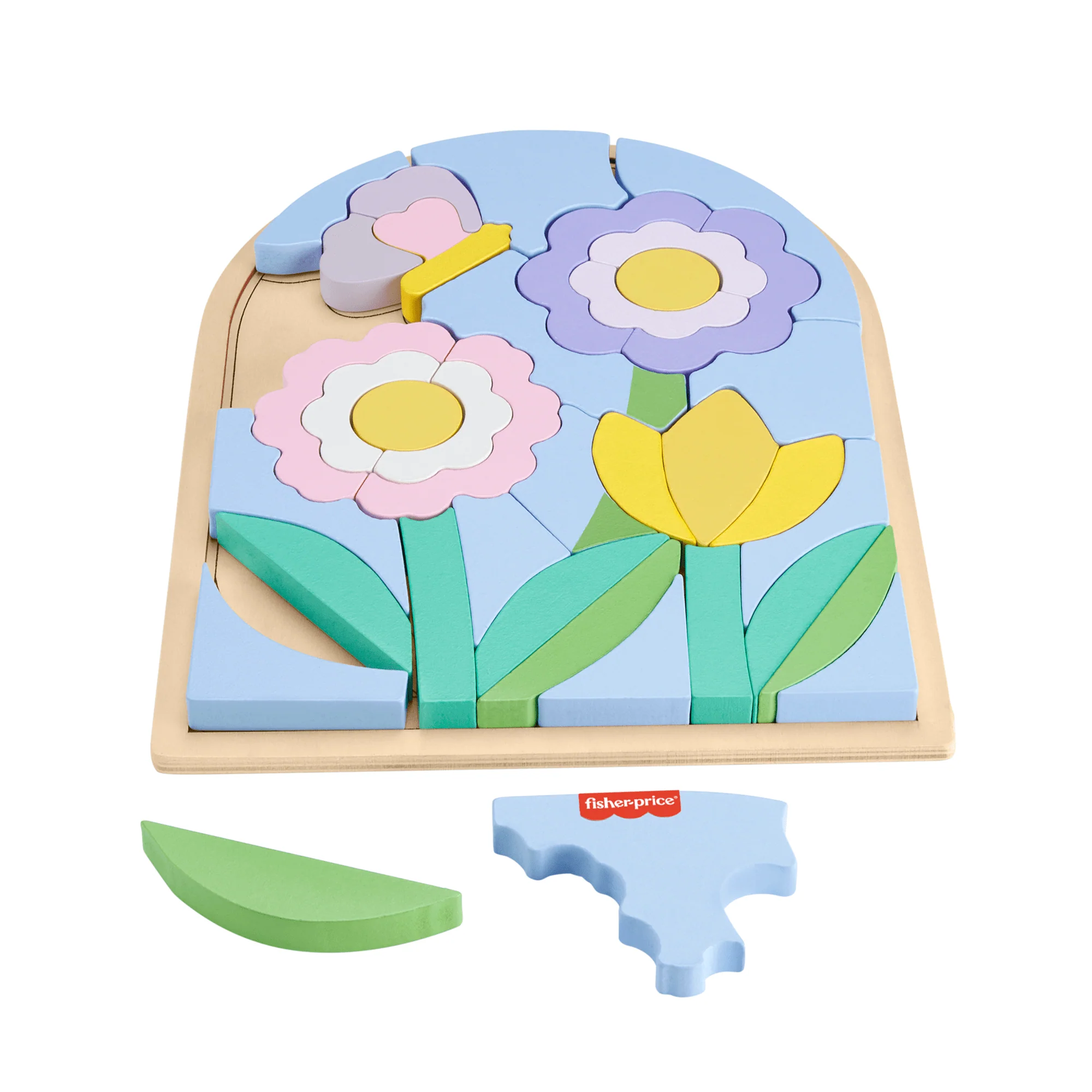 Fisher-Price Drewniane puzzle – kwiaty Układanka z klockami