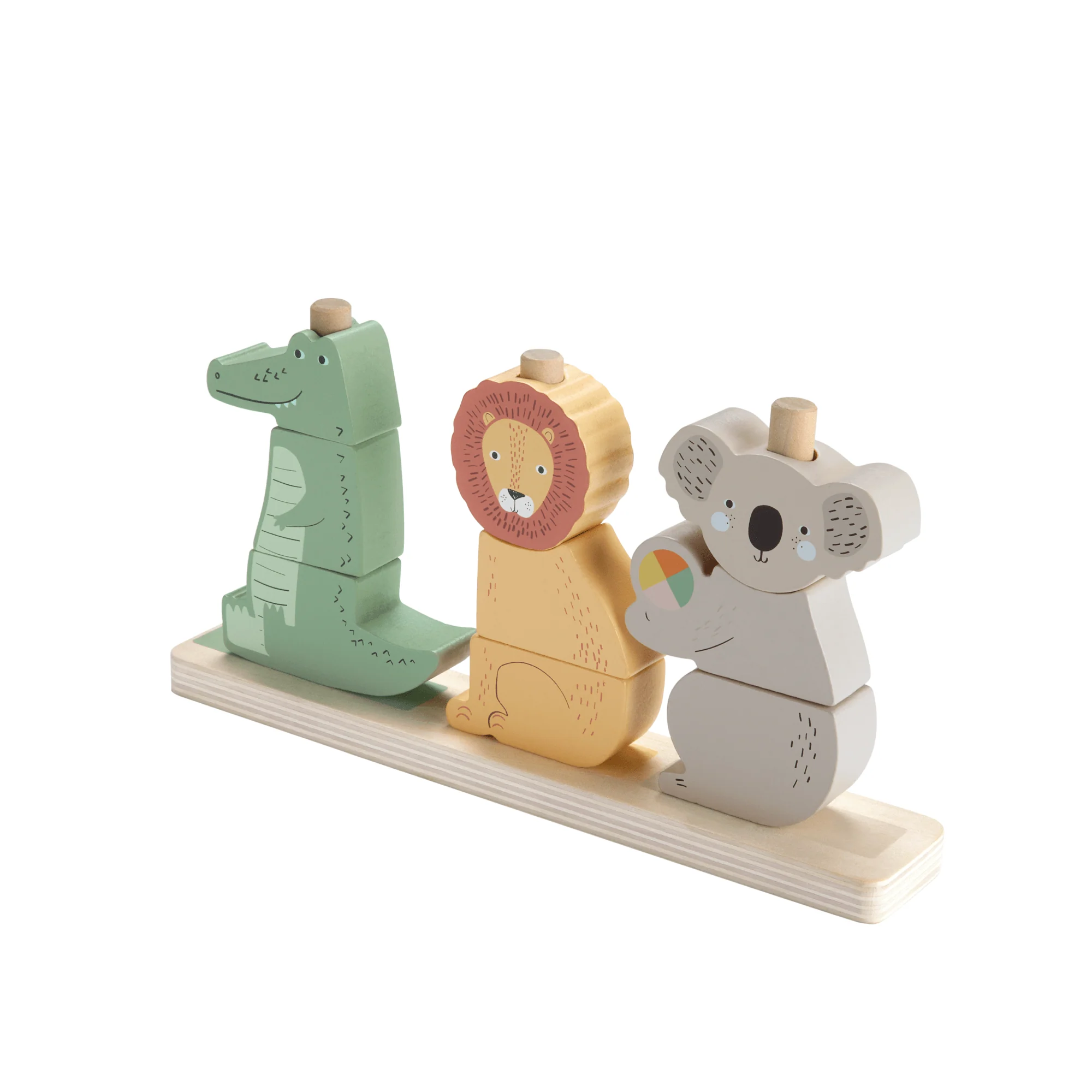 Fisher-Price Drewniane zwierzątka „Układaj i sortuj” Drewniana zabawka dla dzieci na roczek - Image 4