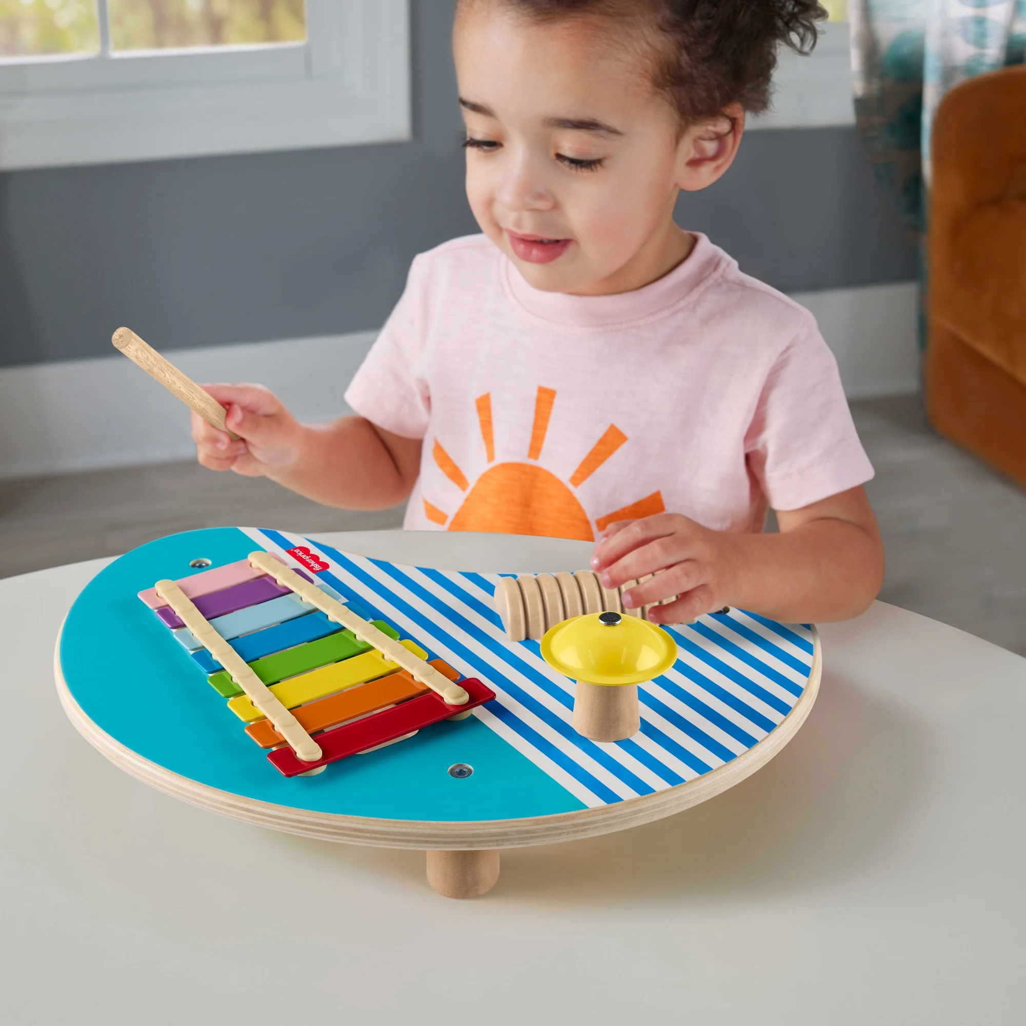Fisher-Price Drewniany Muzyczny Stoliczek Drewniana Zabawka Dla Dzieci - Image 2