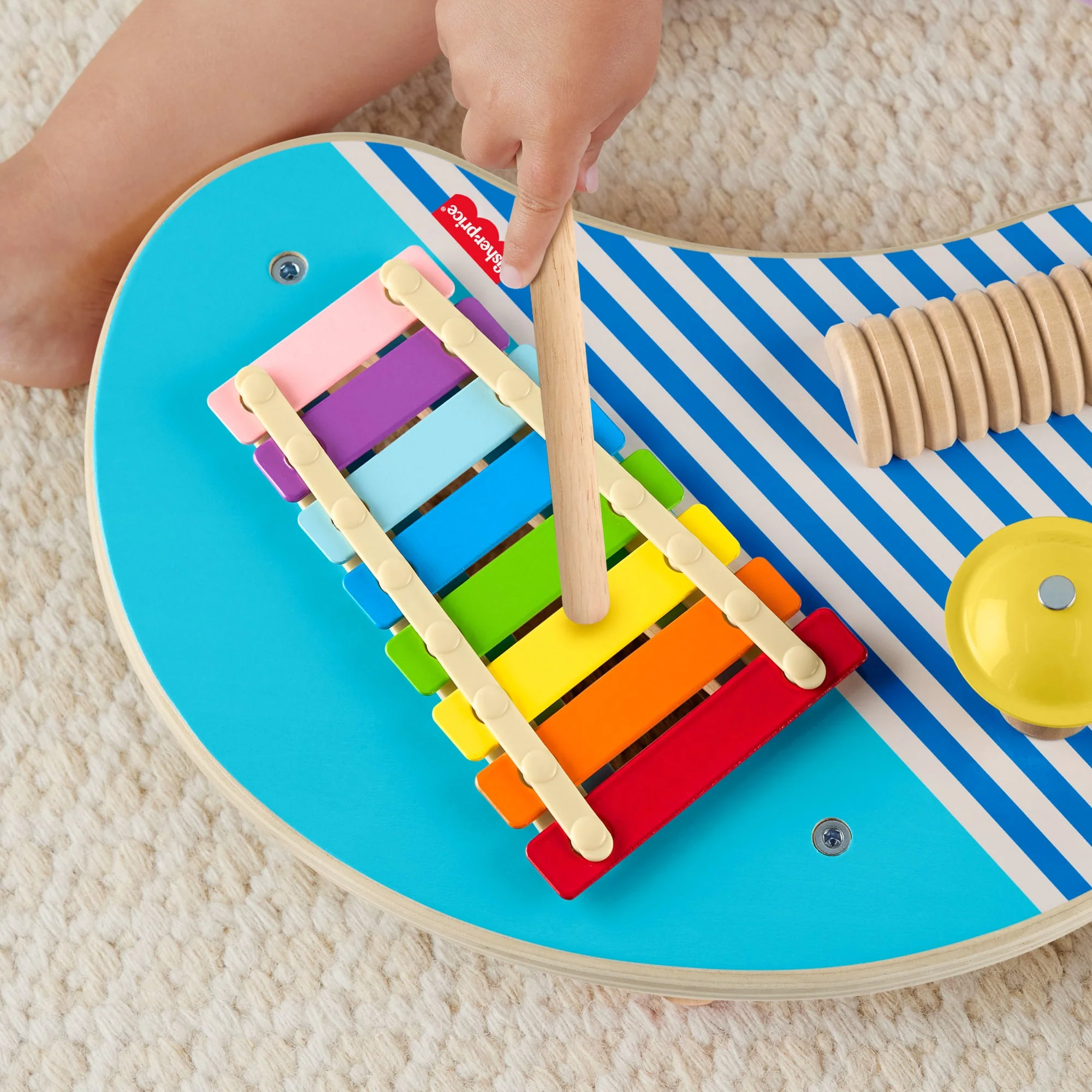 Fisher-Price Drewniany Muzyczny Stoliczek Drewniana Zabawka Dla Dzieci - Image 3