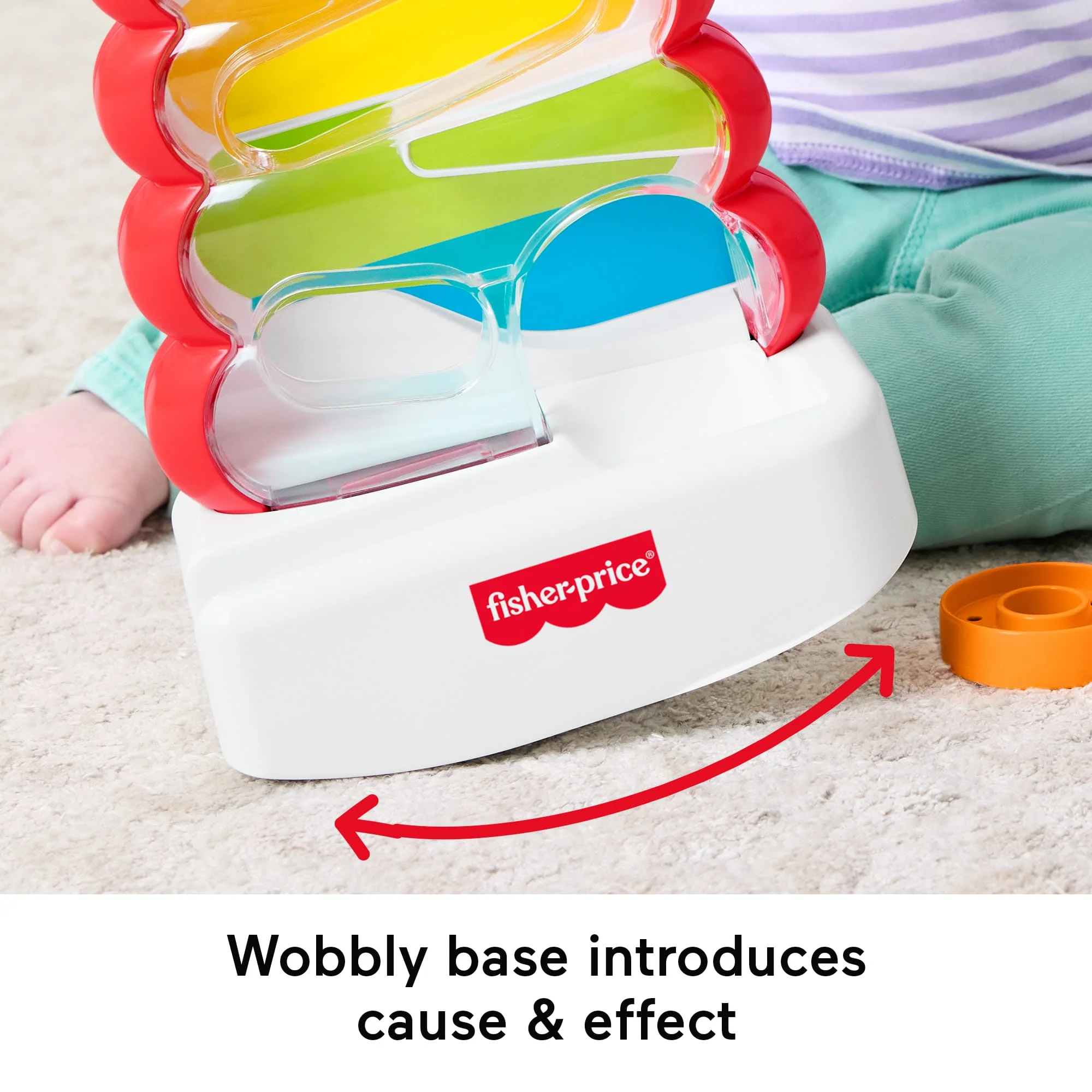 Fisher-Price Drop Through Rock-A-Stack Baby & Toddler Developmental Activity Toy, 5 Coins - Image 4