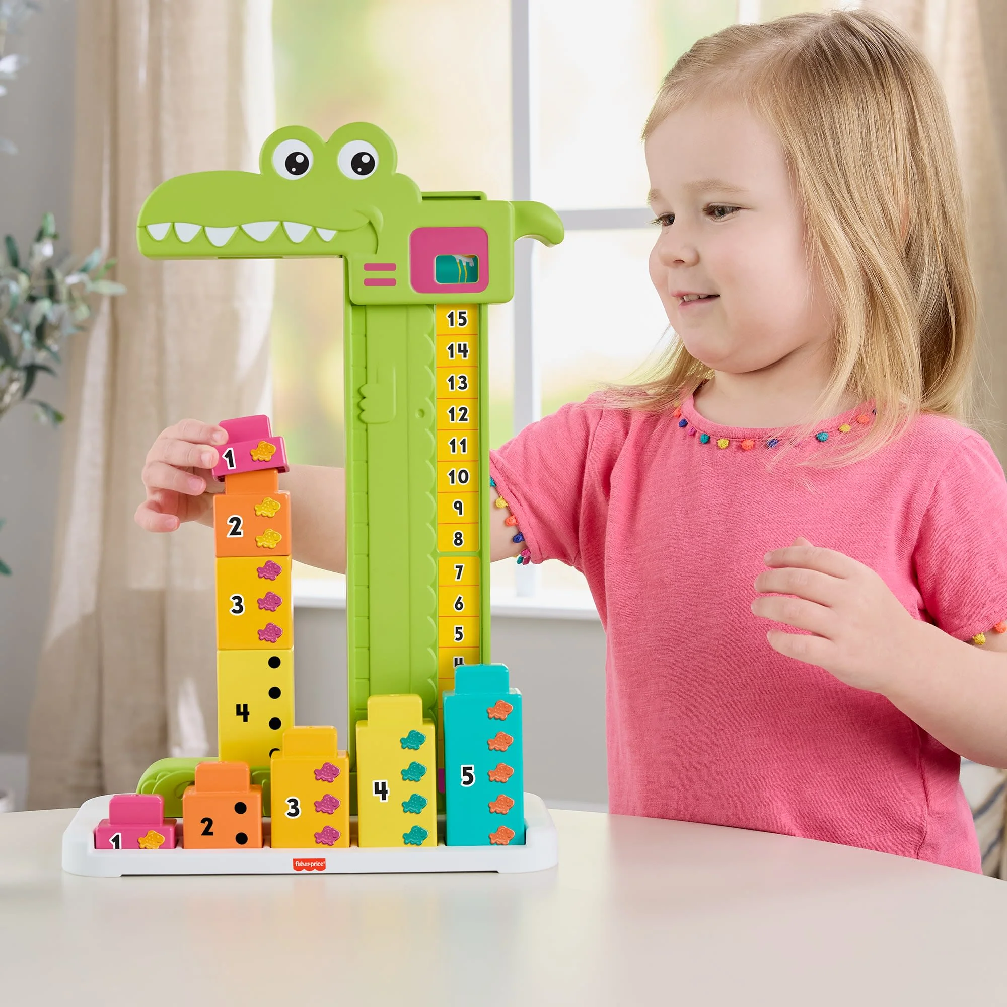 Fisher-Price Een Krokodil Erbij, Educatief Speelgoed Met 10 Stapelblokken, Voor Peuters En Kleuters - Image 2