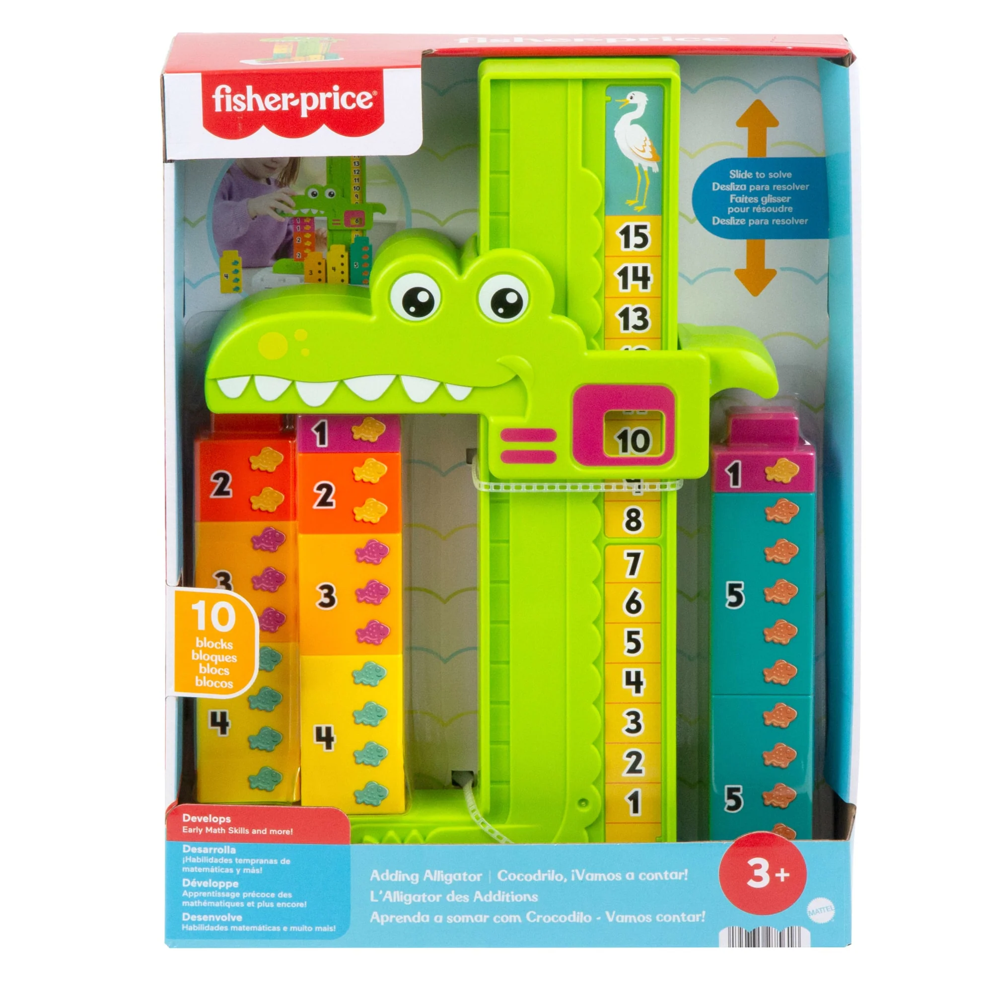 Fisher-Price Een Krokodil Erbij, Educatief Speelgoed Met 10 Stapelblokken, Voor Peuters En Kleuters - Image 6