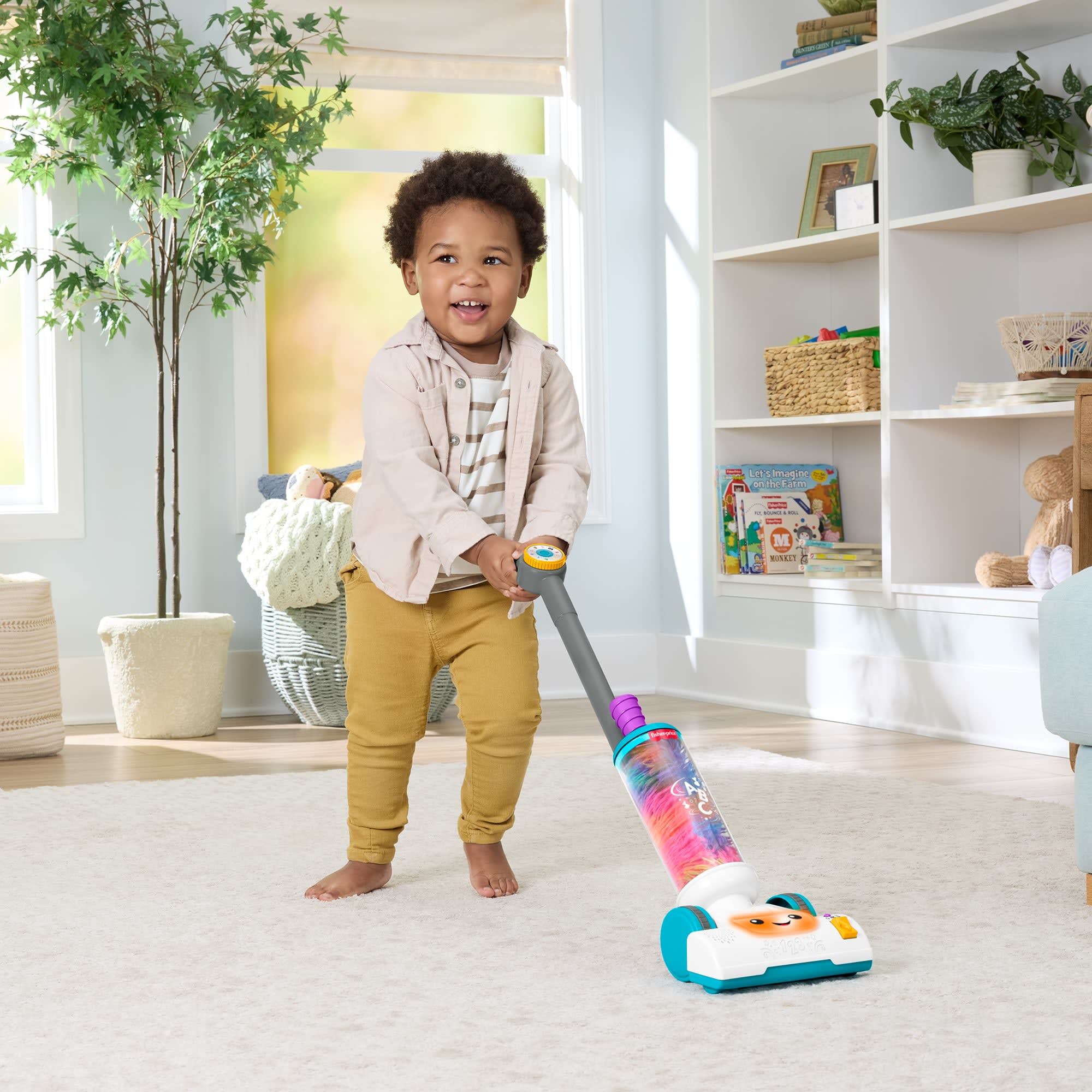Birden Fazla Dil Desteğine Sahip Müzikli Eğitici Fisher-Price Eğlen Ve Öğren 2'si 1 Arada Süpürge Oyuncağı - Image 2