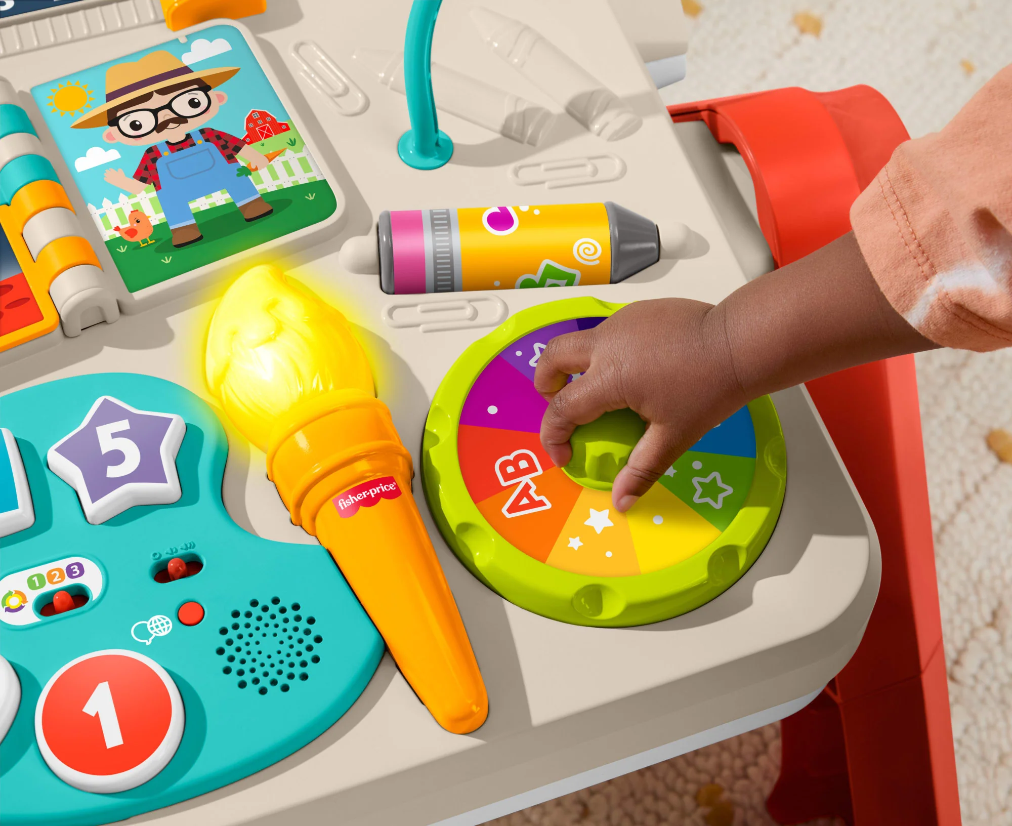 Birden Fazla Dil Desteğiyle Fisher-Price 4'Ü 1 Arada Aktivite Masası Ve Şövale, Bebeklere Ve Yürüme Çağındaki Çocuklara Yönelik Elektronik Eğitici Oyuncak - Image 2