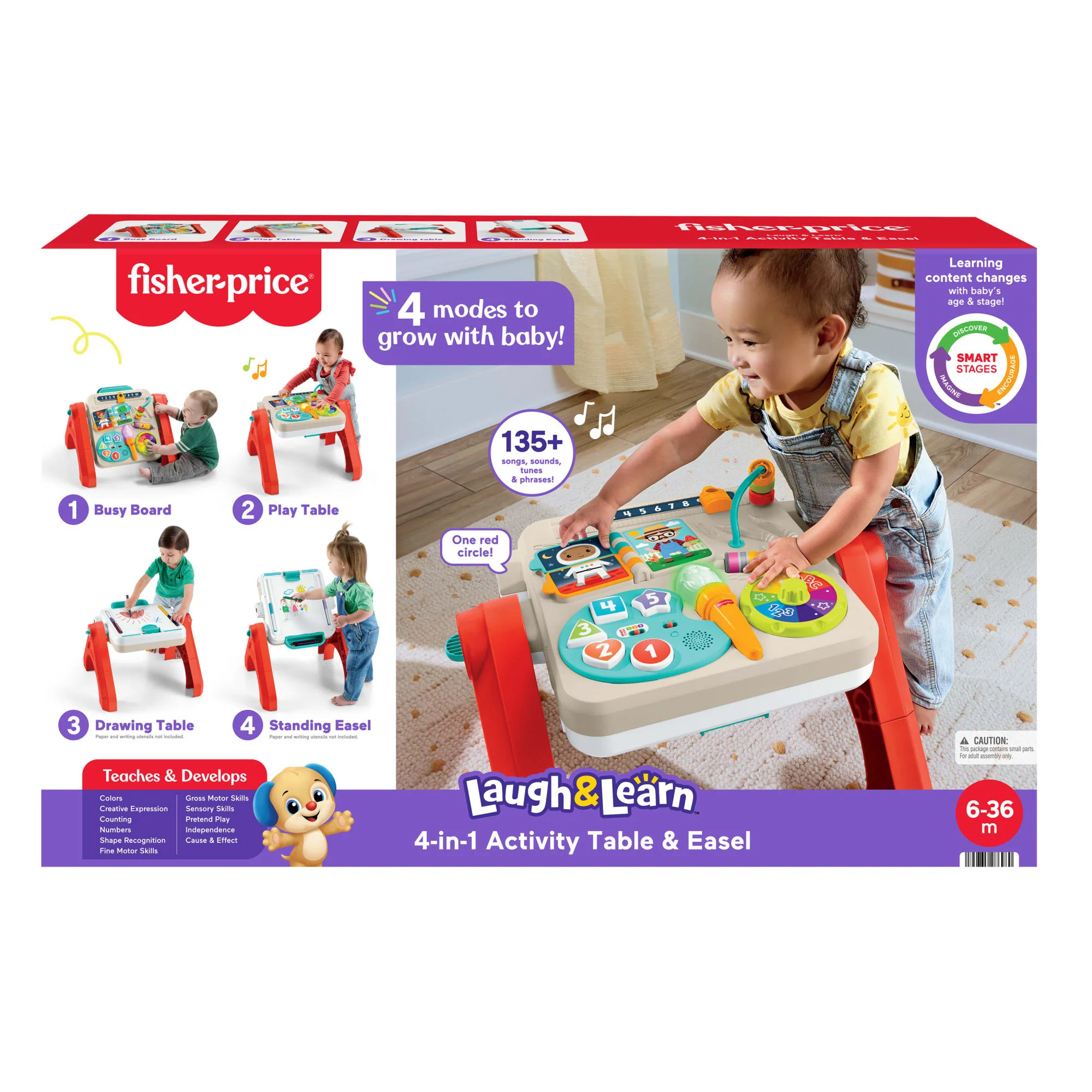 Birden Fazla Dil Desteğiyle Fisher-Price 4'Ü 1 Arada Aktivite Masası Ve Şövale, Bebeklere Ve Yürüme Çağındaki Çocuklara Yönelik Elektronik Eğitici Oyuncak - Image 6